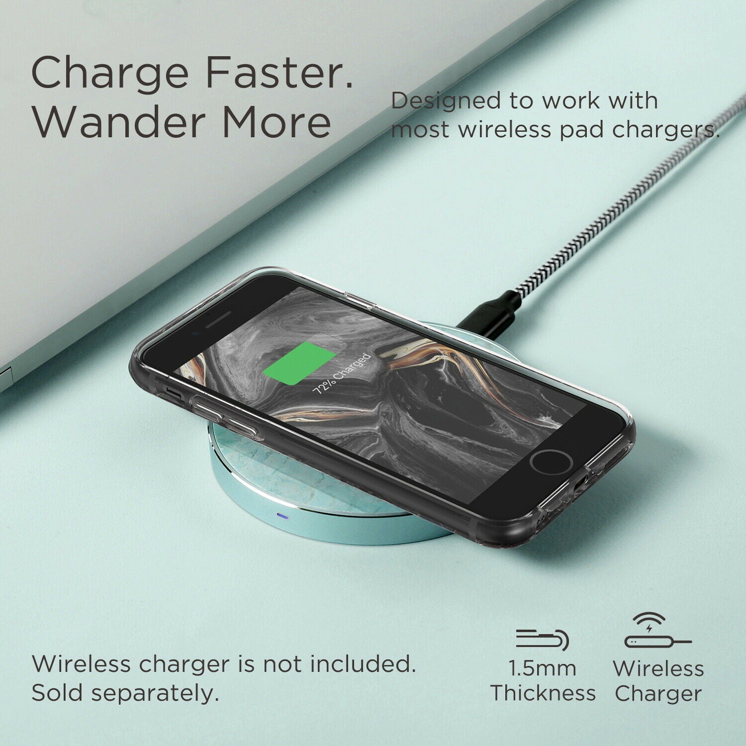 TiTiShark For iPhone 6/6s/7/8 Case Clear Marble Fashion Shockproof Cover