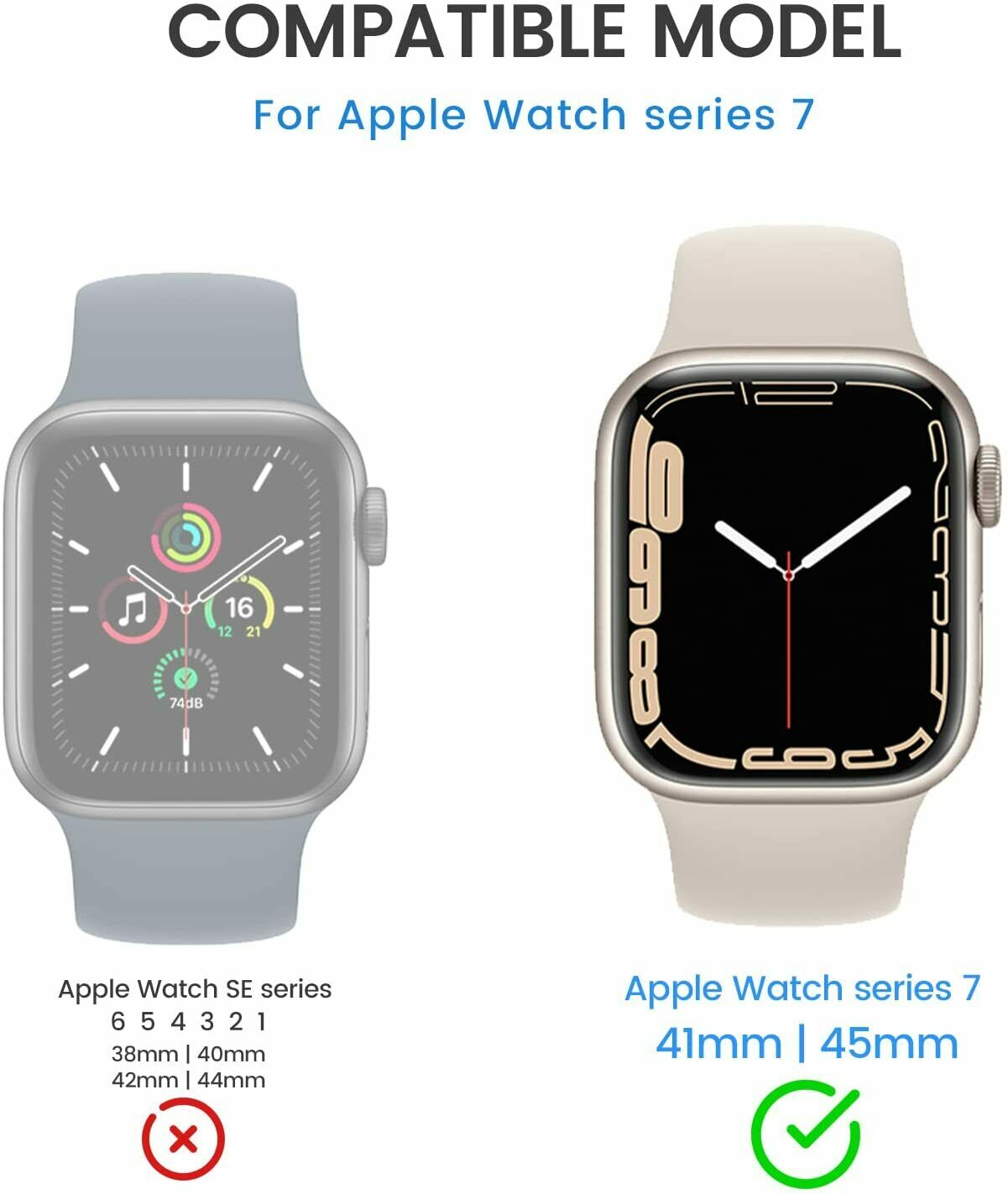 For Apple Watch Series 7 SE 44/40mm Bumper Case Cover Screen Protector