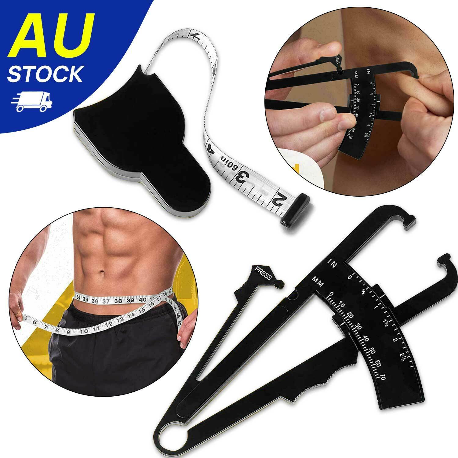 Body Fat Measurement Testing Caliper Skinfold Skin Fold Gym Weight Loss Test AU