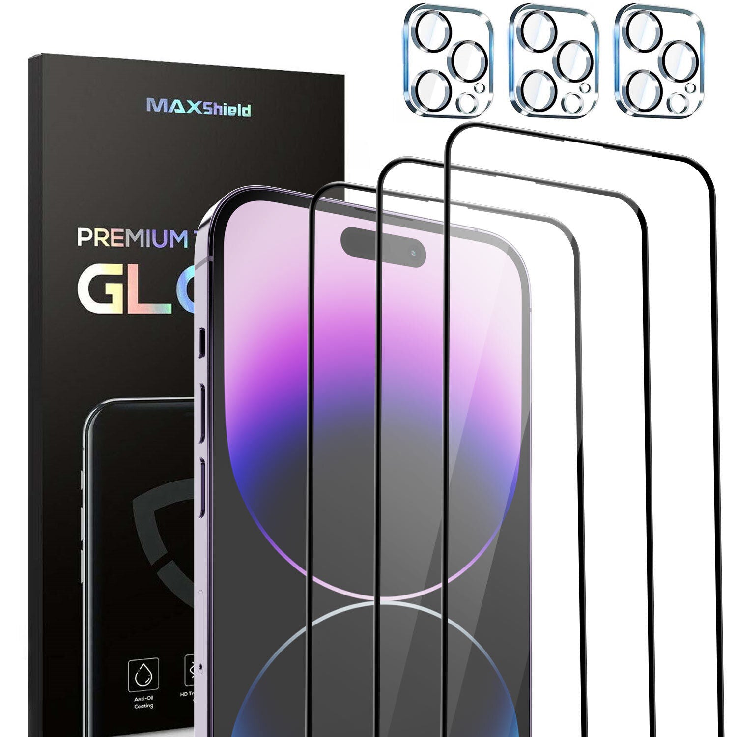 [3 Packs] For iPhone 14 Series Full Cover Tempered Glass Screen Protector