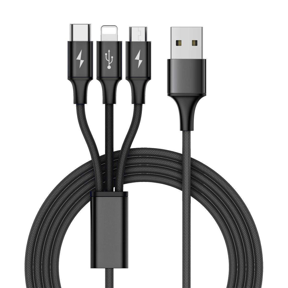 3 in 1 Multi USB Charger Charging Cable Cord For iPhone USB TYPE C Android Micro