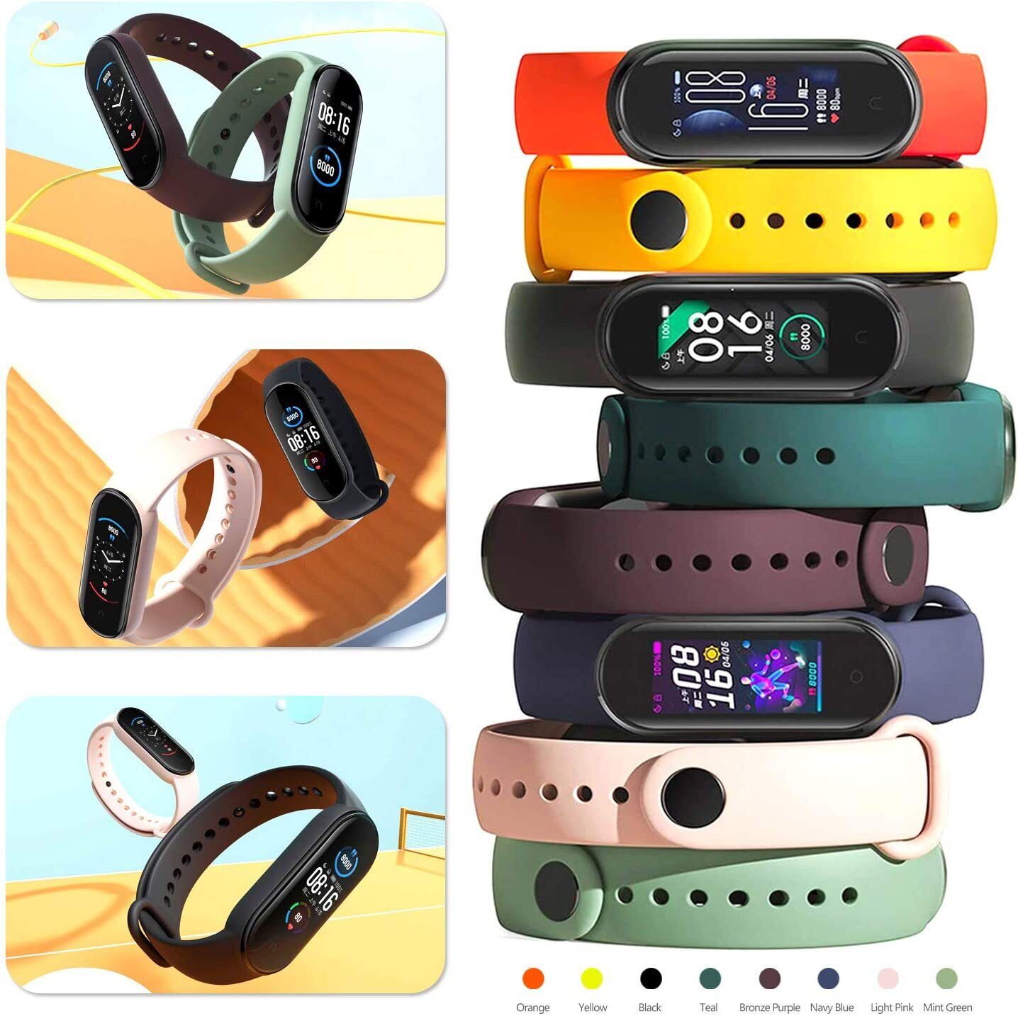 For Xiaomi Mi Band 3/4 Band Strap Replacement Silicone Wrist Watchband