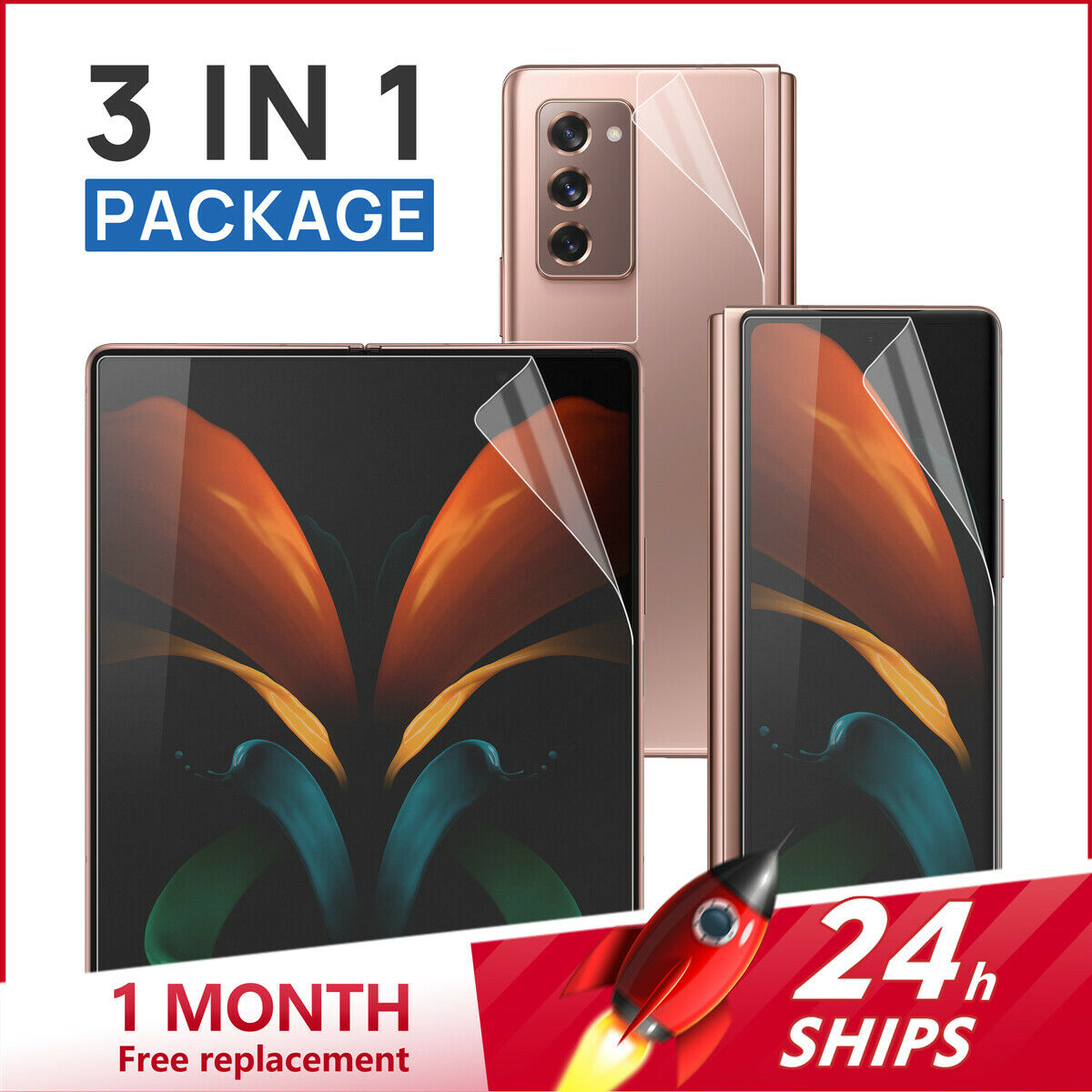 For Samsung Galaxy Z Fold2 5G Screen Protector MAXSHIELD Flexible Full Coverage