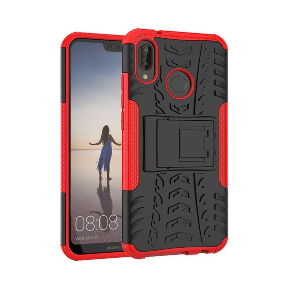 For Huawei Nova 3i Heavy Duty Tough Shockproof Strong Case Cover-Red