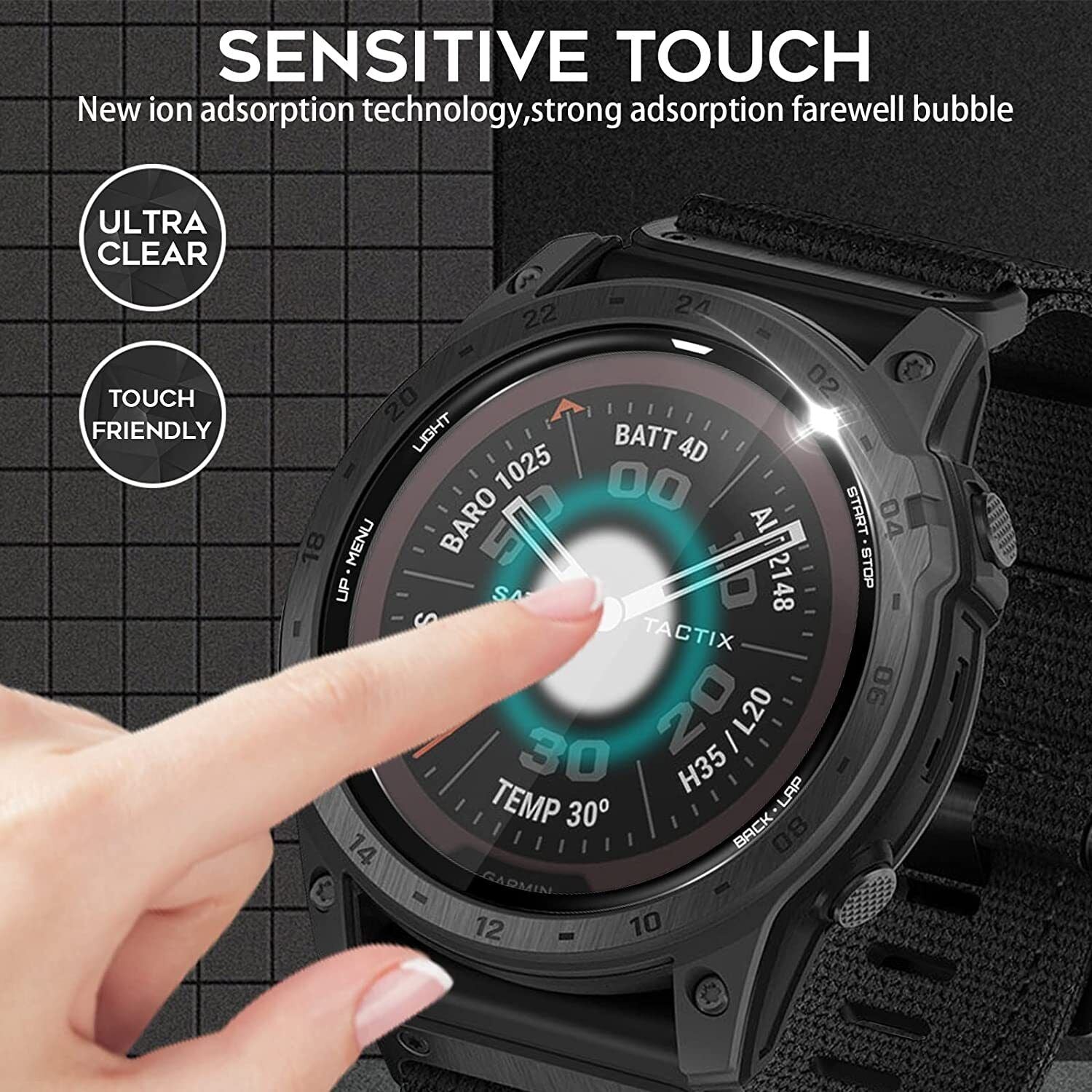 3x For Garmin Tactix 7 Pro 3D Screen Protector Full Cover Hydrogel Film Cable