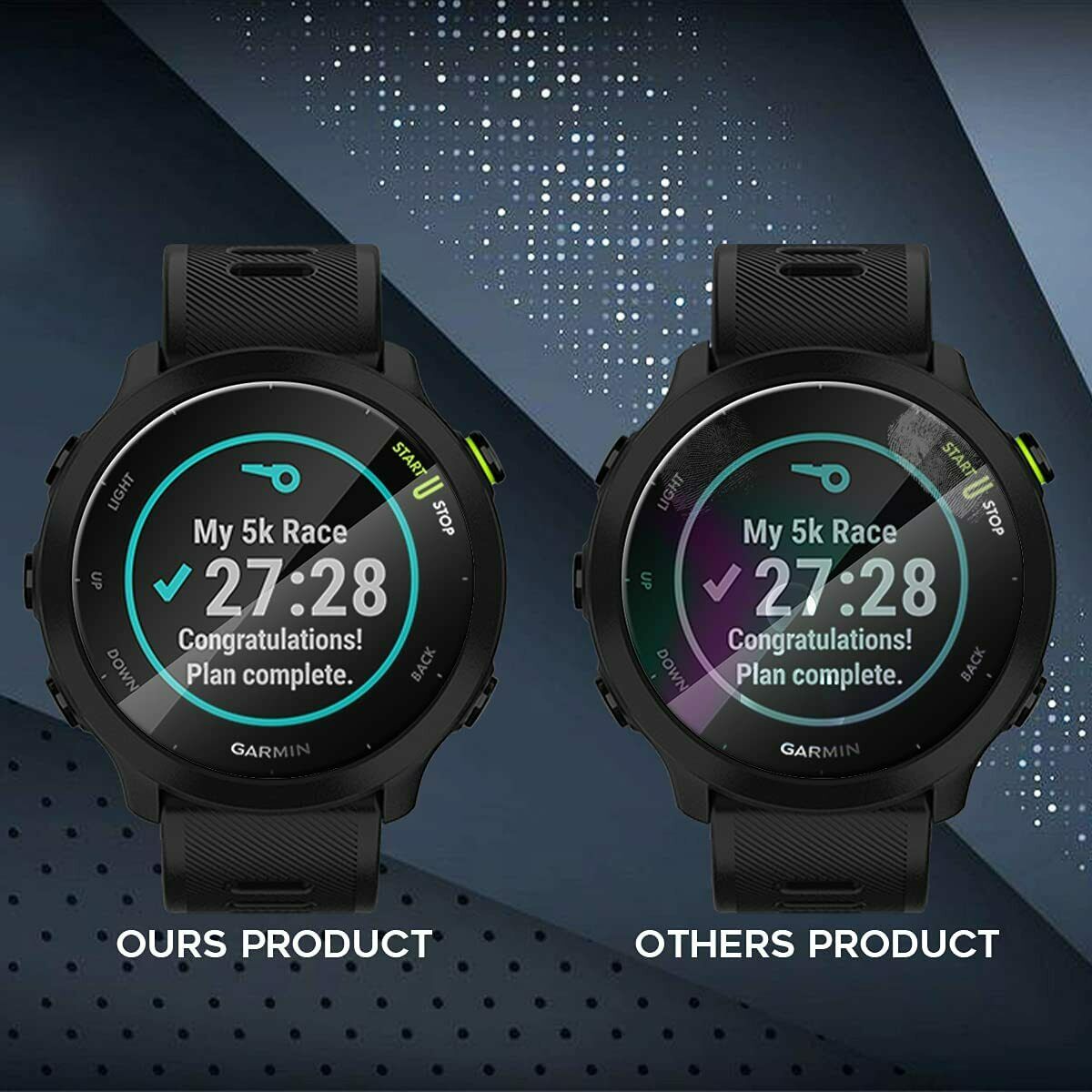 3X For Garmin Forerunner 55 45 45S Tempered Glass Screen Protector Film