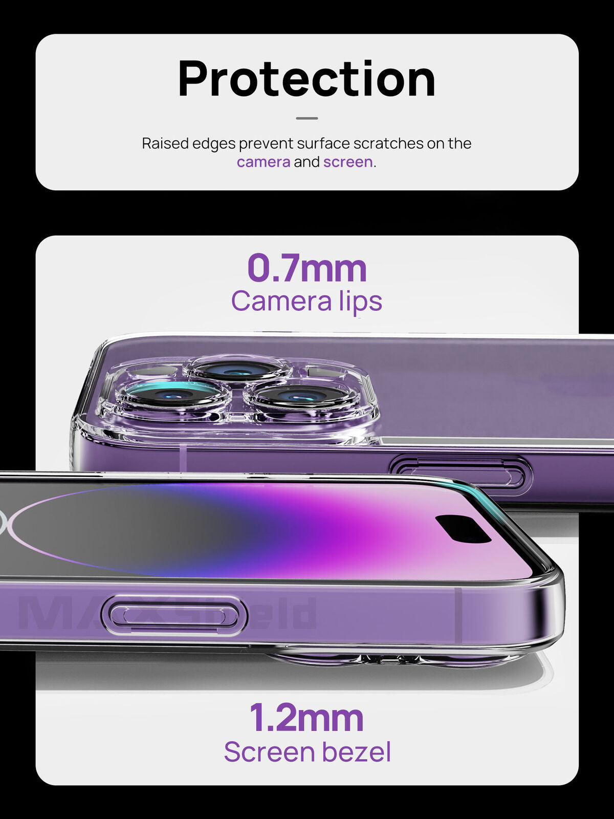 For Apple iPhone 14 Pro Max Plus Case Shockproof Clear Ultra Slim Soft TPU Cover+Screen Protector