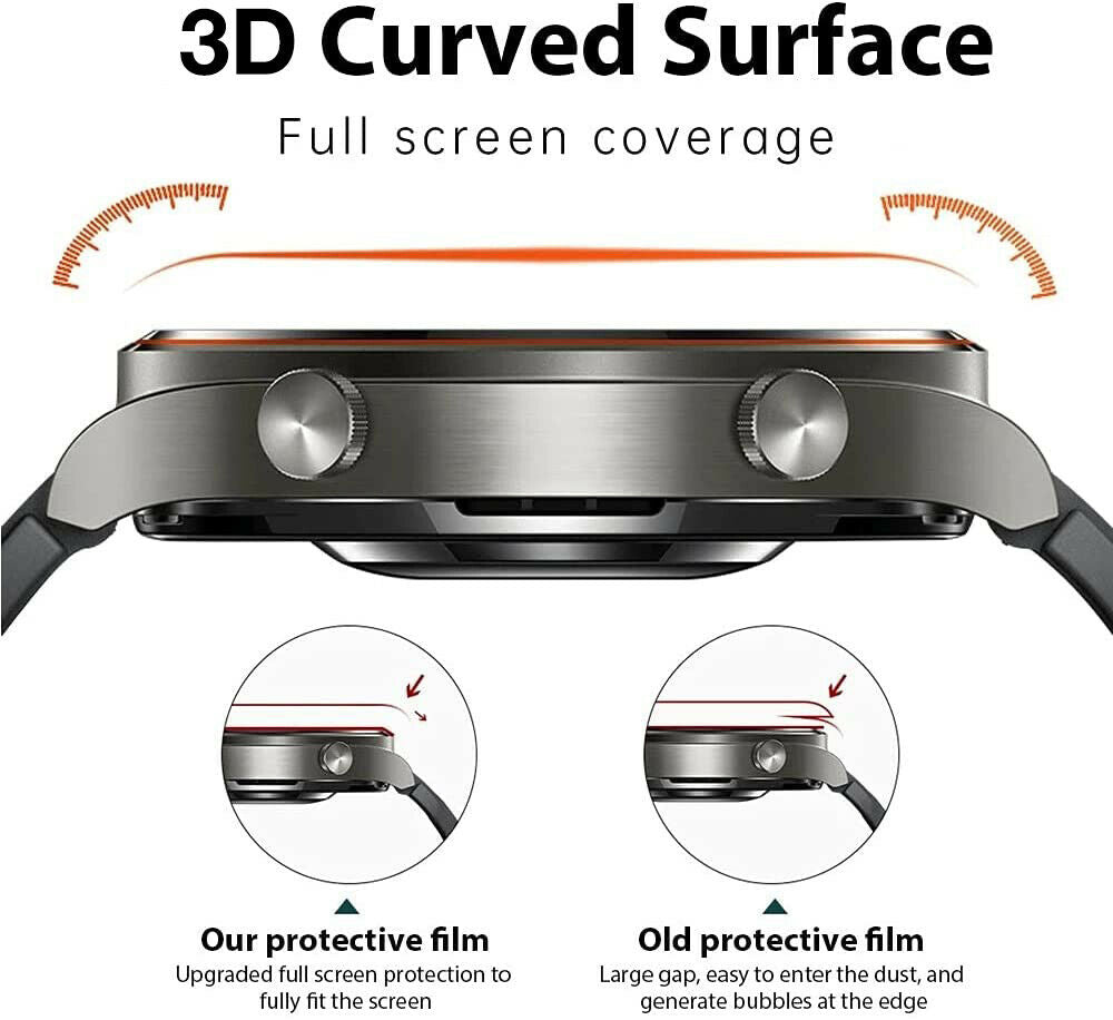 2X For Garmin Venu 2 Plus Full Cover Tempered Glass Screen Protector Cover Guard