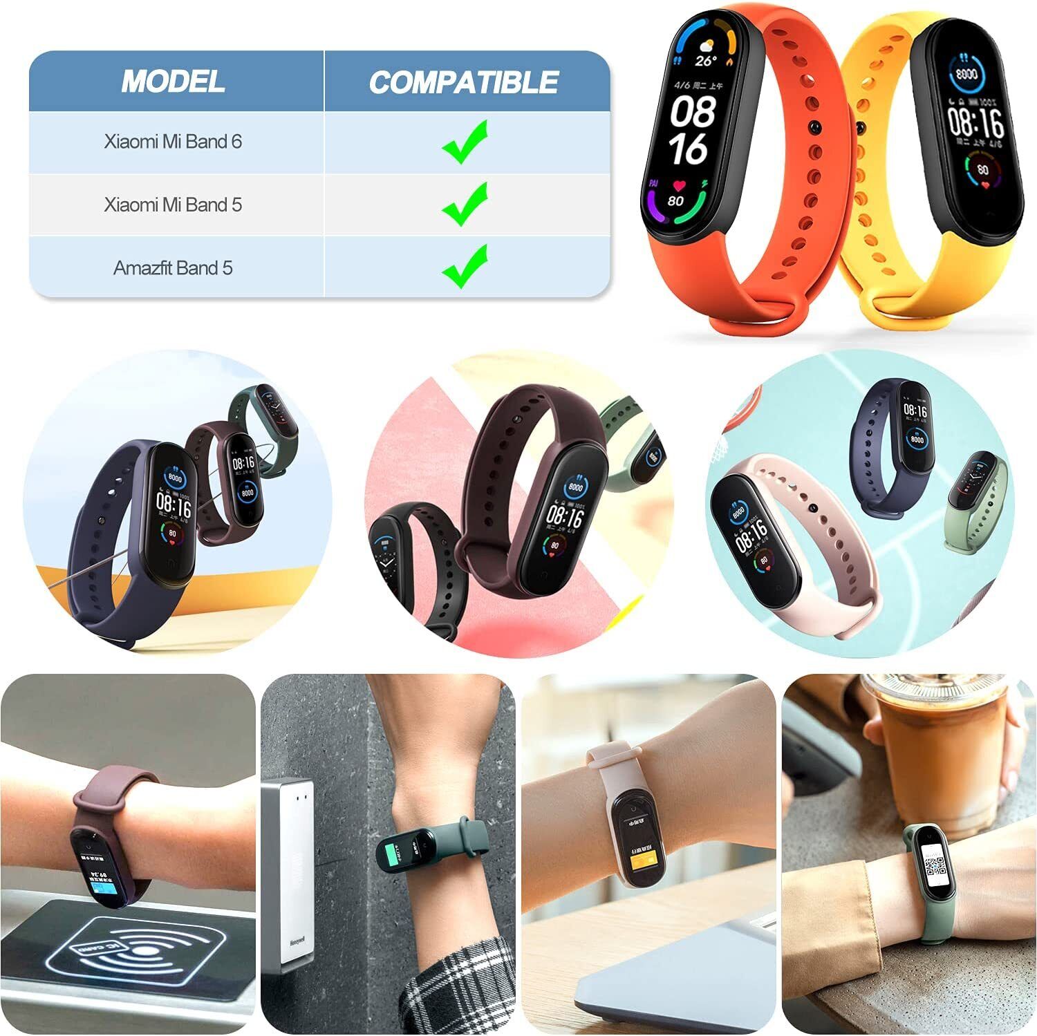 For Xiaomi Mi Band 3/4 Band Strap Replacement Silicone Wrist Watchband