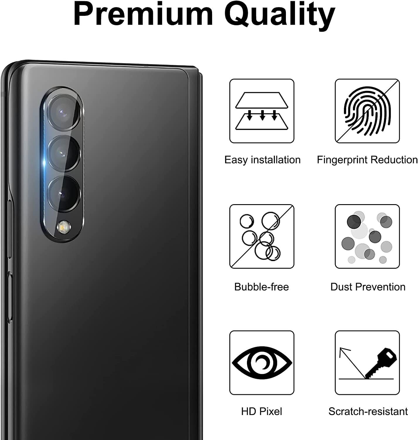 [2 Pack] Camera Lens Tempered Glass Screen Protector For Galaxy Z Flip 4 Fold 4 5G