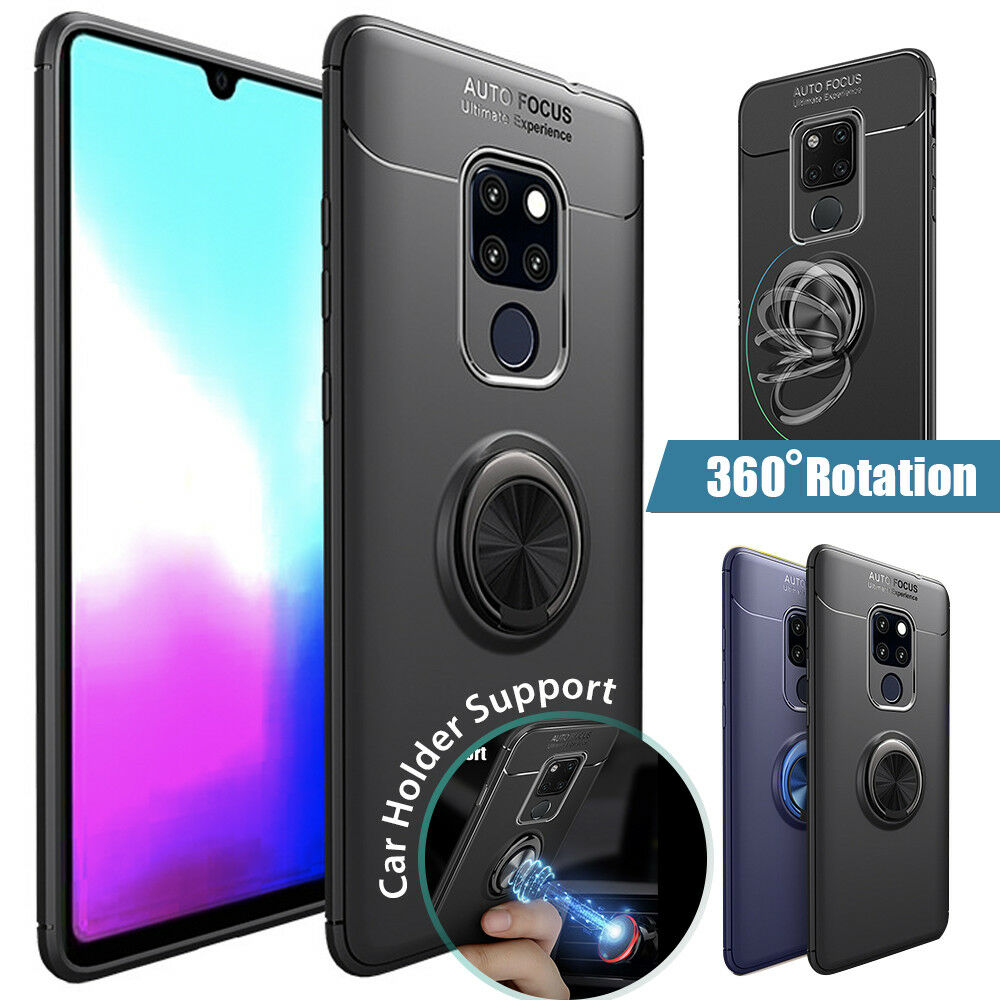 Mate 20 Pro Case Magnetic Car Mount Soft TPU Ring Holder Kickstand Cover Huawei