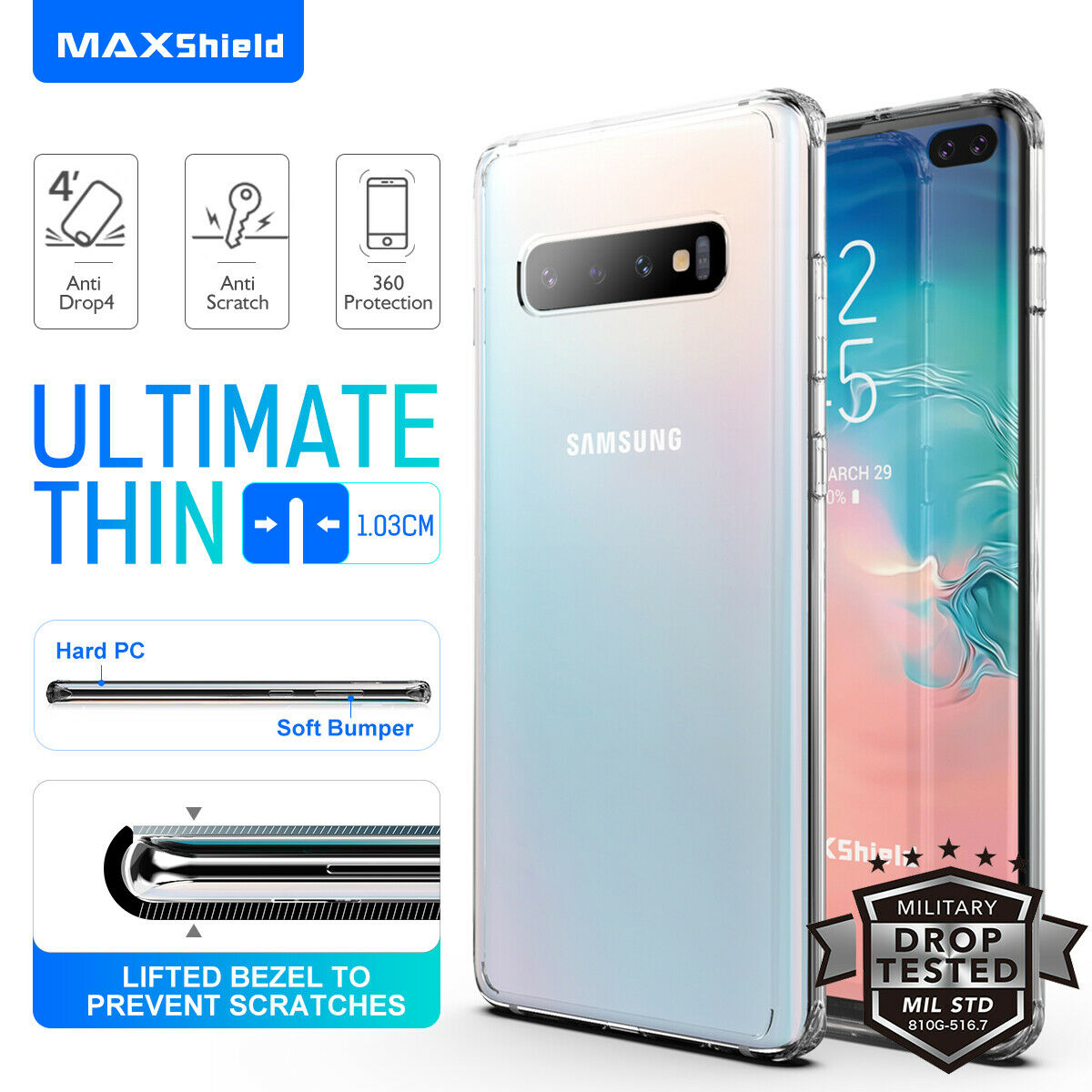 Samsung Galaxy S10 Case Shockproof Crystal Bumper Case Cover