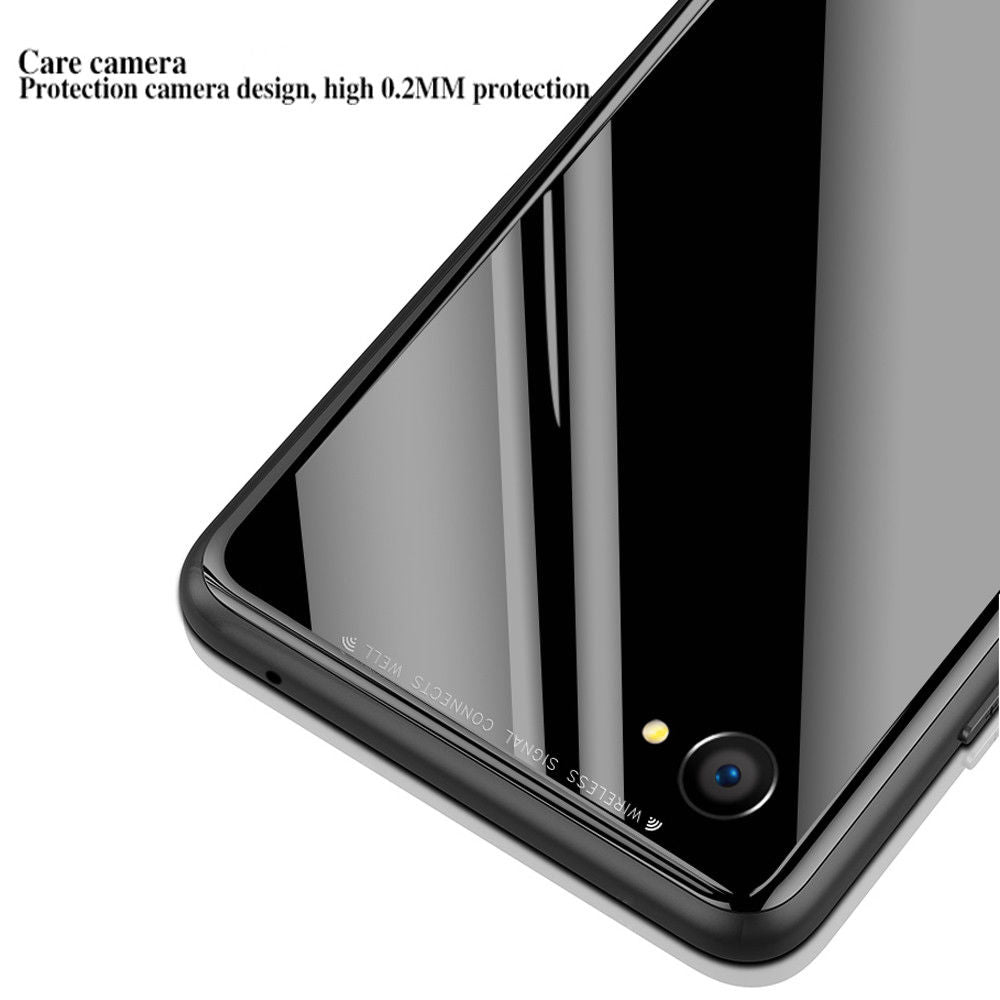 For OPPO AX5 Slim Case Cover Back Tempered Glass-Black/Red/Pink/White