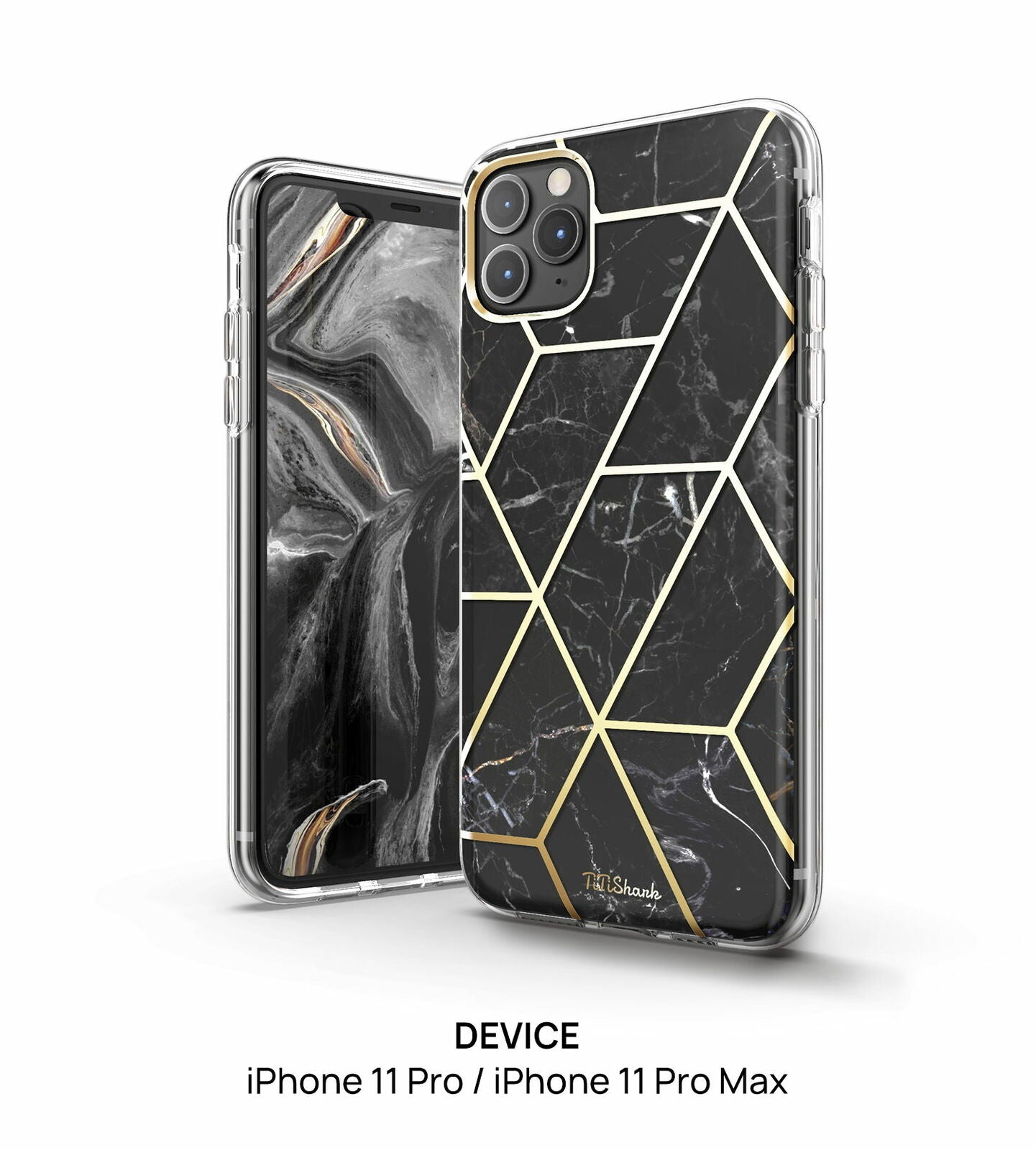 TiTiShark For iPhone 6/7/8 Plus 2020 Case Clear Marble Fashion Shockproof Cover