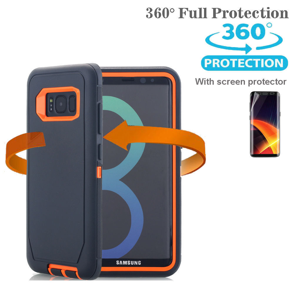 Samsung Galaxy S9 Plus Case Shockproof Hybrid Rubber Armor Rugged Cover-Black