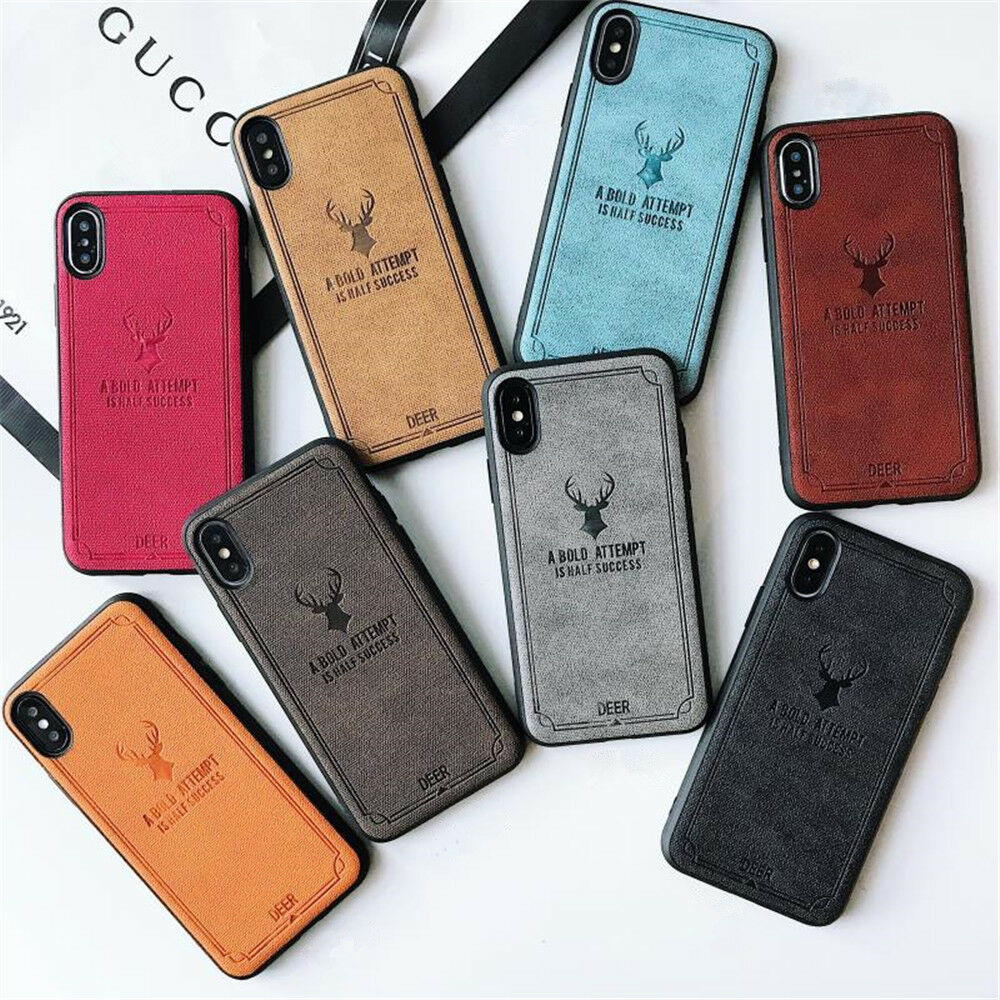 iPhone XR Cloth Case Deer Soft TPU Silicon Slim Back Cover