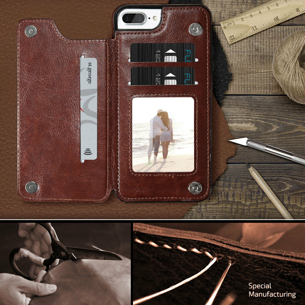 iPhone XR Case Flip Leather Wallet Card Shockproof Case