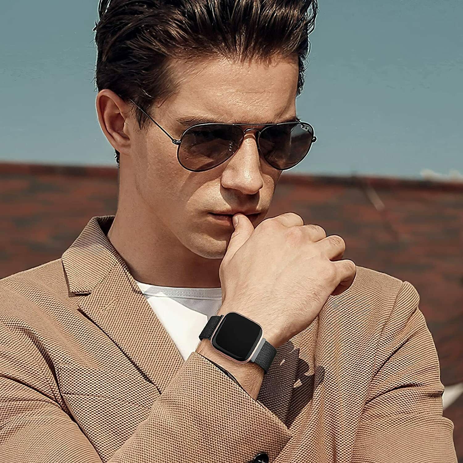 For Fitbit Versa 2 3 Lite Milanese Stainless Magnetic Smart Watch Band WristBand