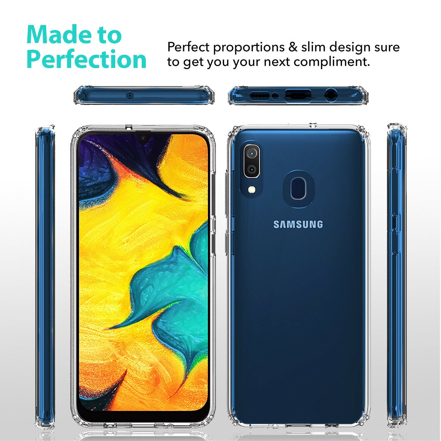 Hard Clear Samsung Galaxy A20 Case Clear Heavy Duty Shockproof Slim Cover