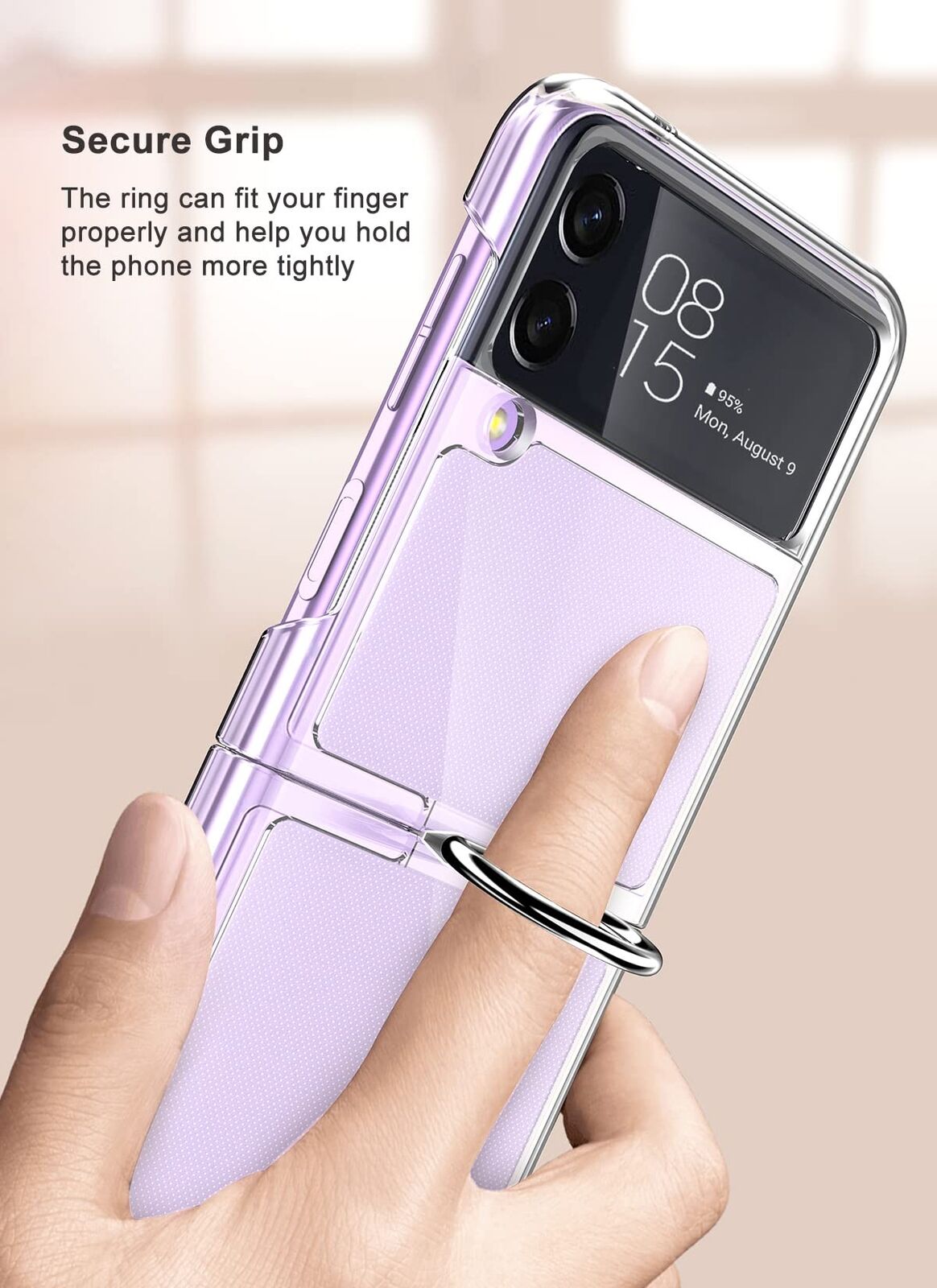 For Samsung Galaxy 5G Hard Case Ultra Slim Clear Cover With Ring Holder