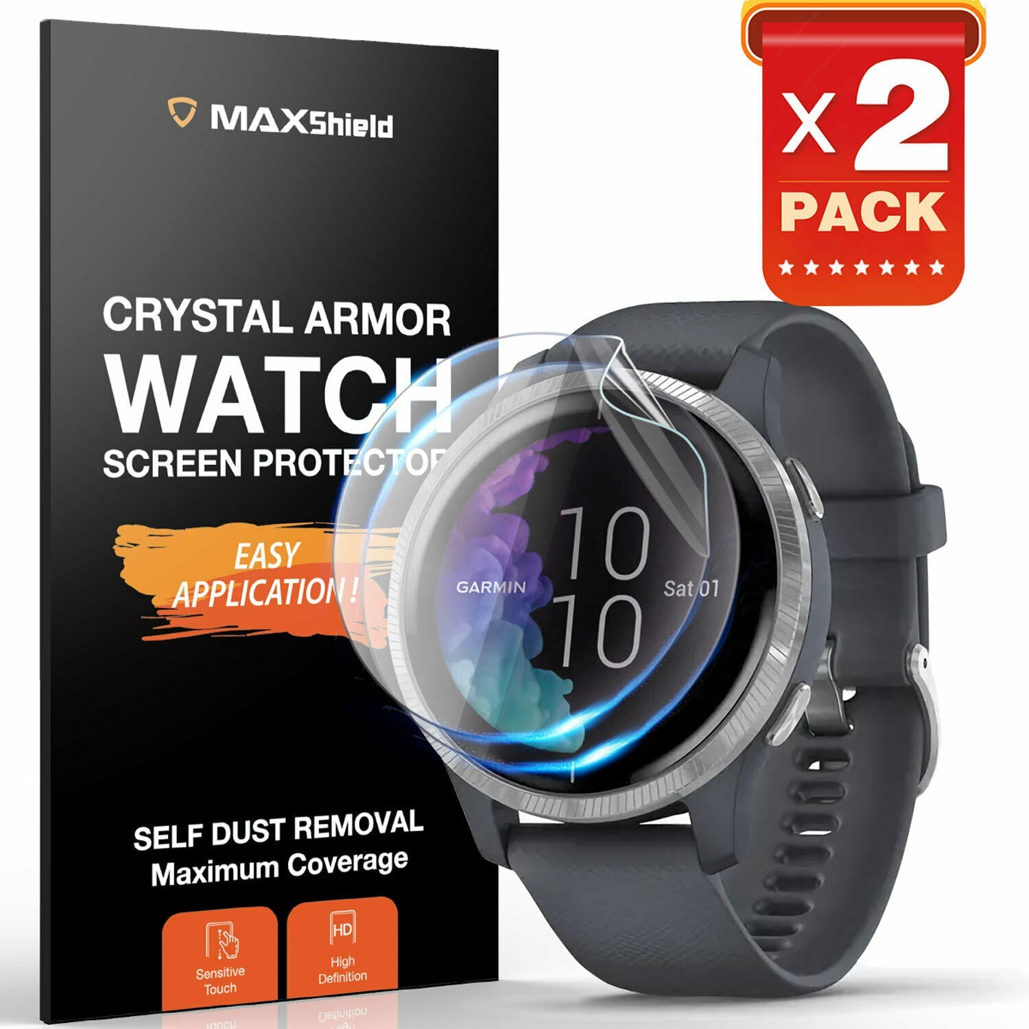 2x For Garmin Venu with AMOLED Display Screen Protector Full Cover Hydrogel Film