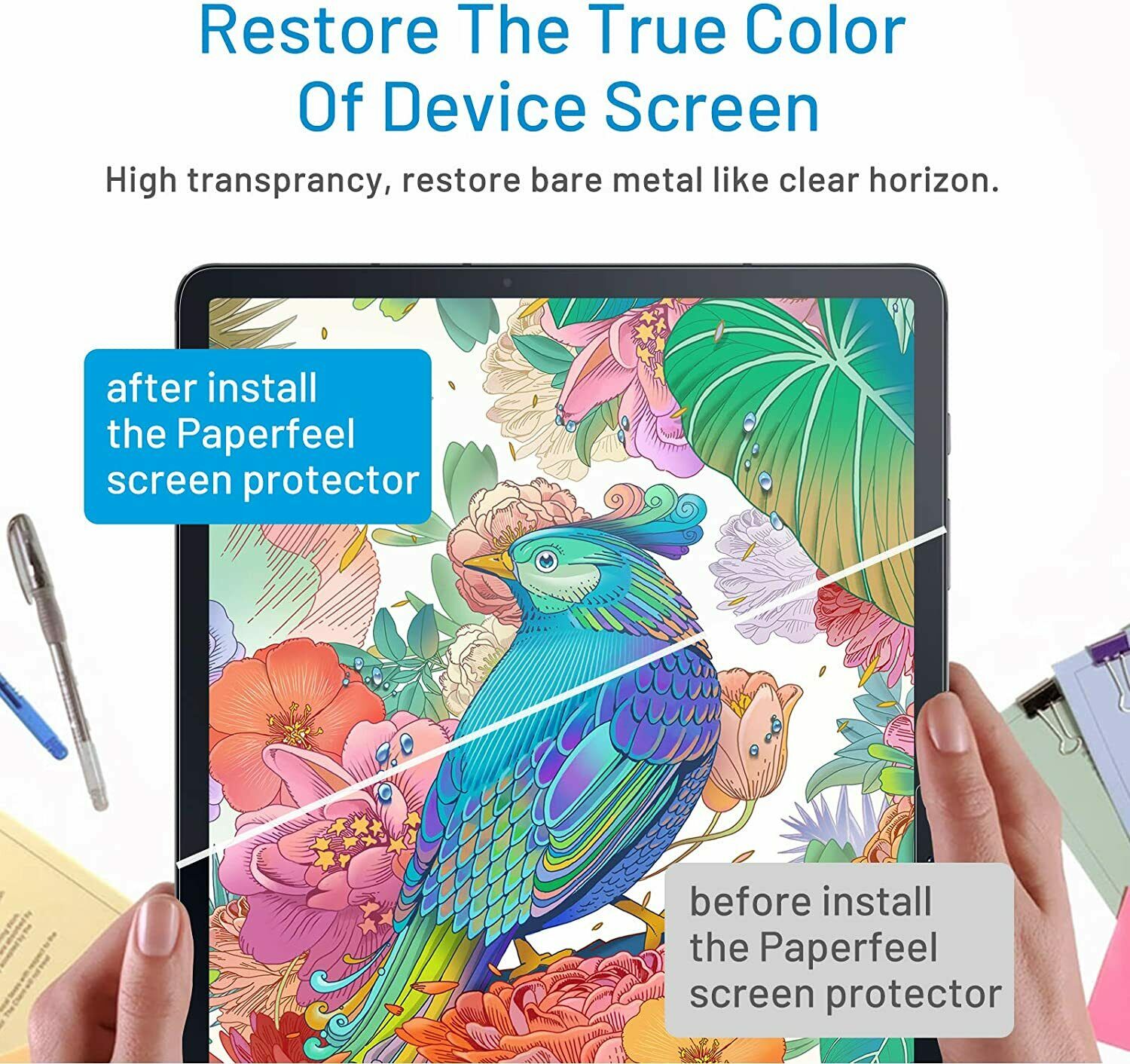 For Galaxy Tab S8 Plus Ultra Paper Like Screen Protector Matte Film Draw Sketch