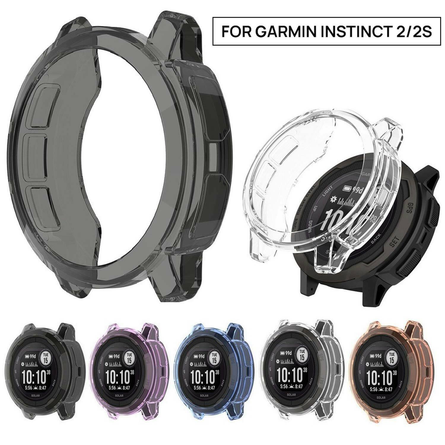 For Garmin instinct 2 2S Clear Case Cover Shockproof Shell Charging Cable AU