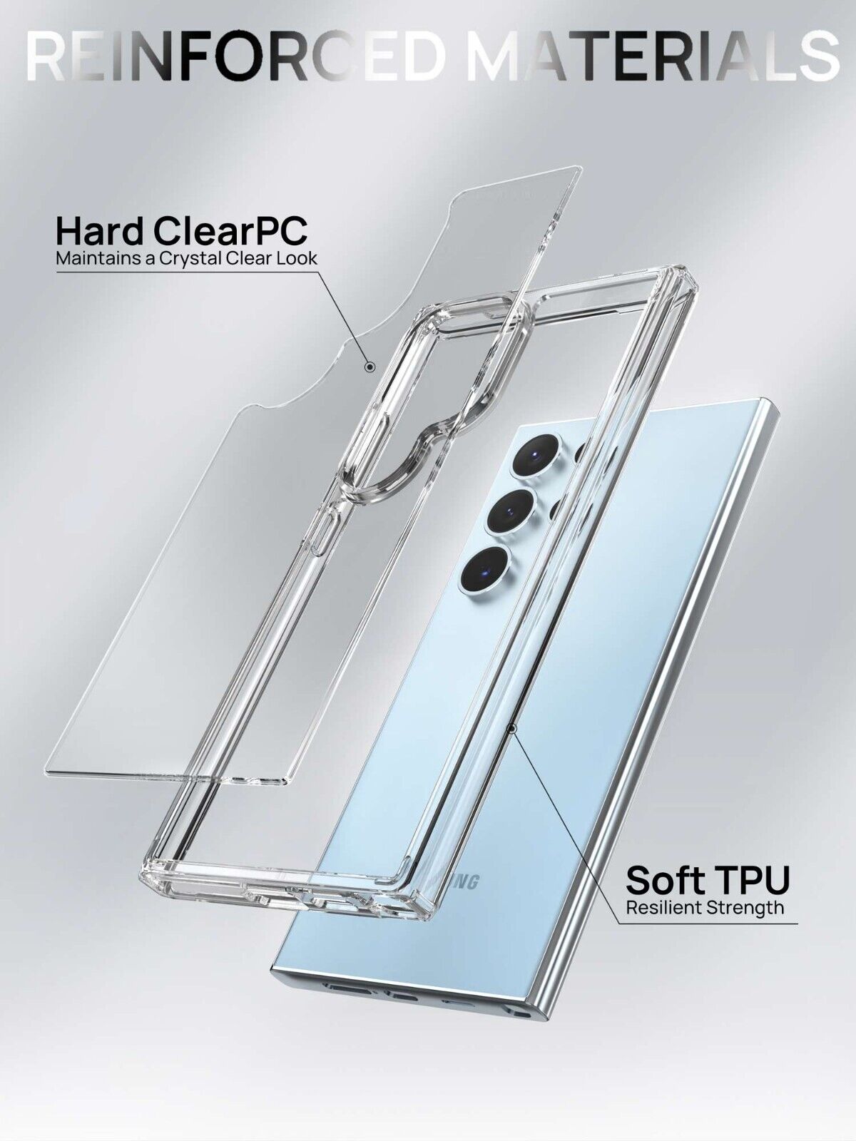 For Galaxy S24 Plus Ultra 5G Case Shockproof Clear Slim Cover