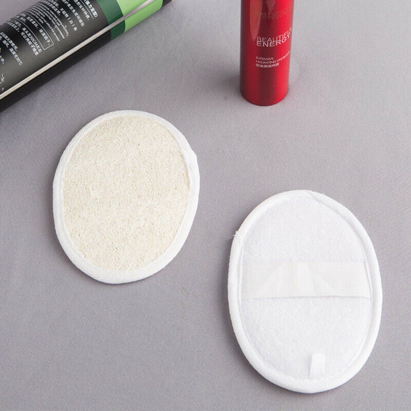 2/4PS Natural Loofah Luffa Loofa Facial Body Pad Sponge Cleanser Scrubber Brush