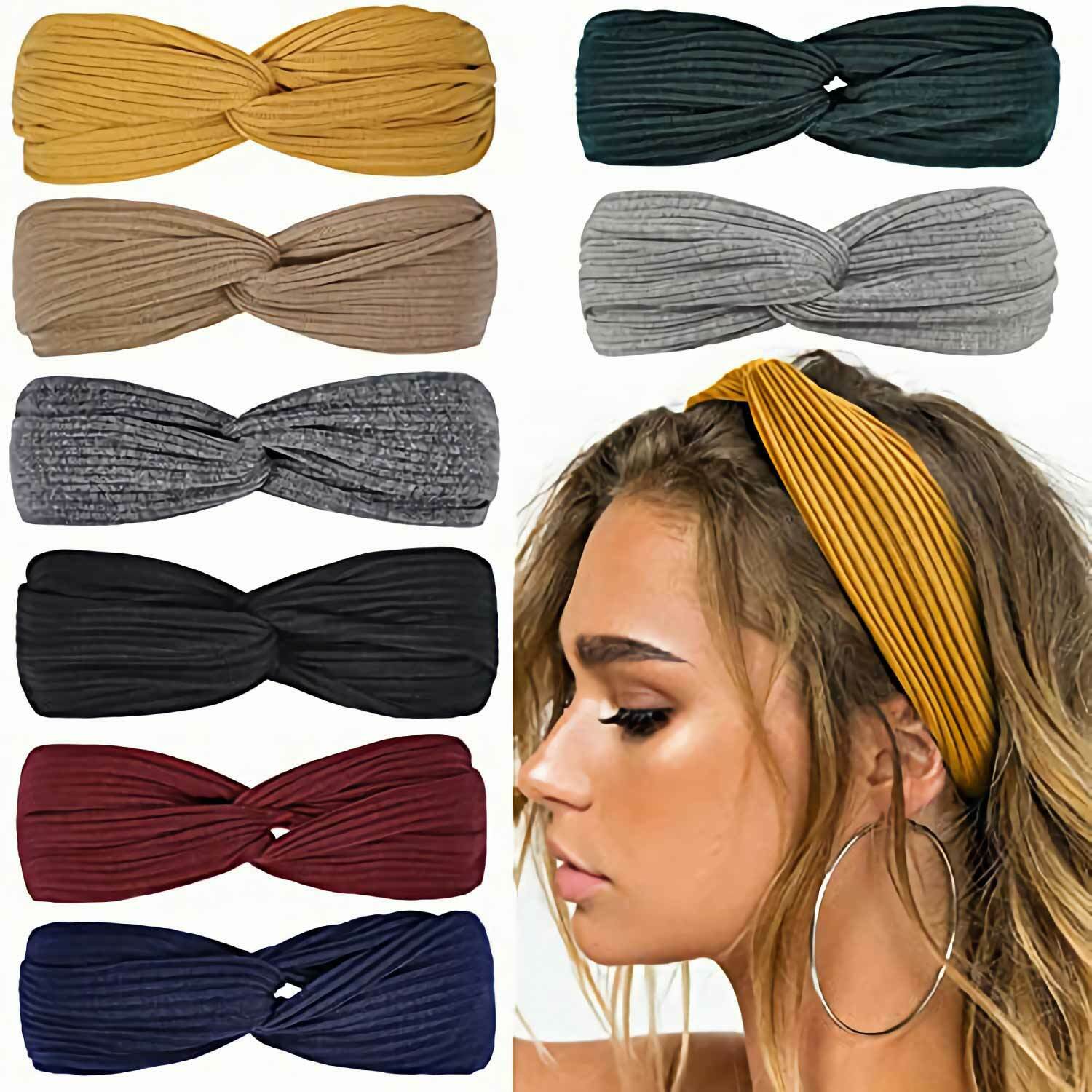 Women Girls Knotted Headband Twist Knot Head Wrap Elastic Flower Hair Band AU