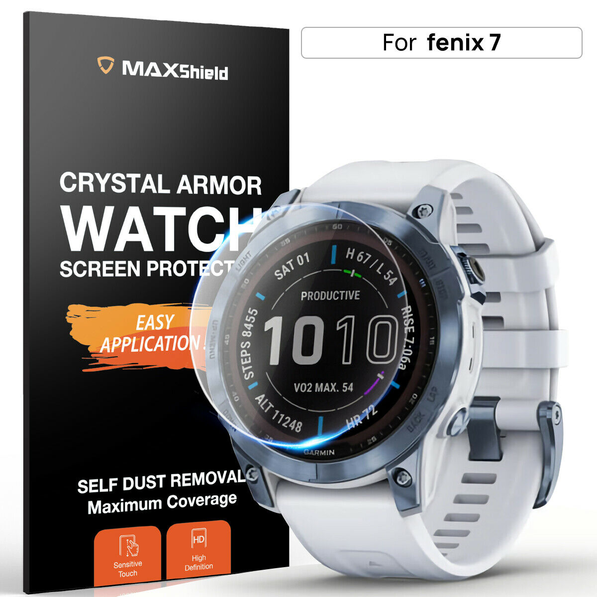 For Garmin Fenix 7 7S 7X Solar Sapphire Tempered Glass Screen Protector Cover