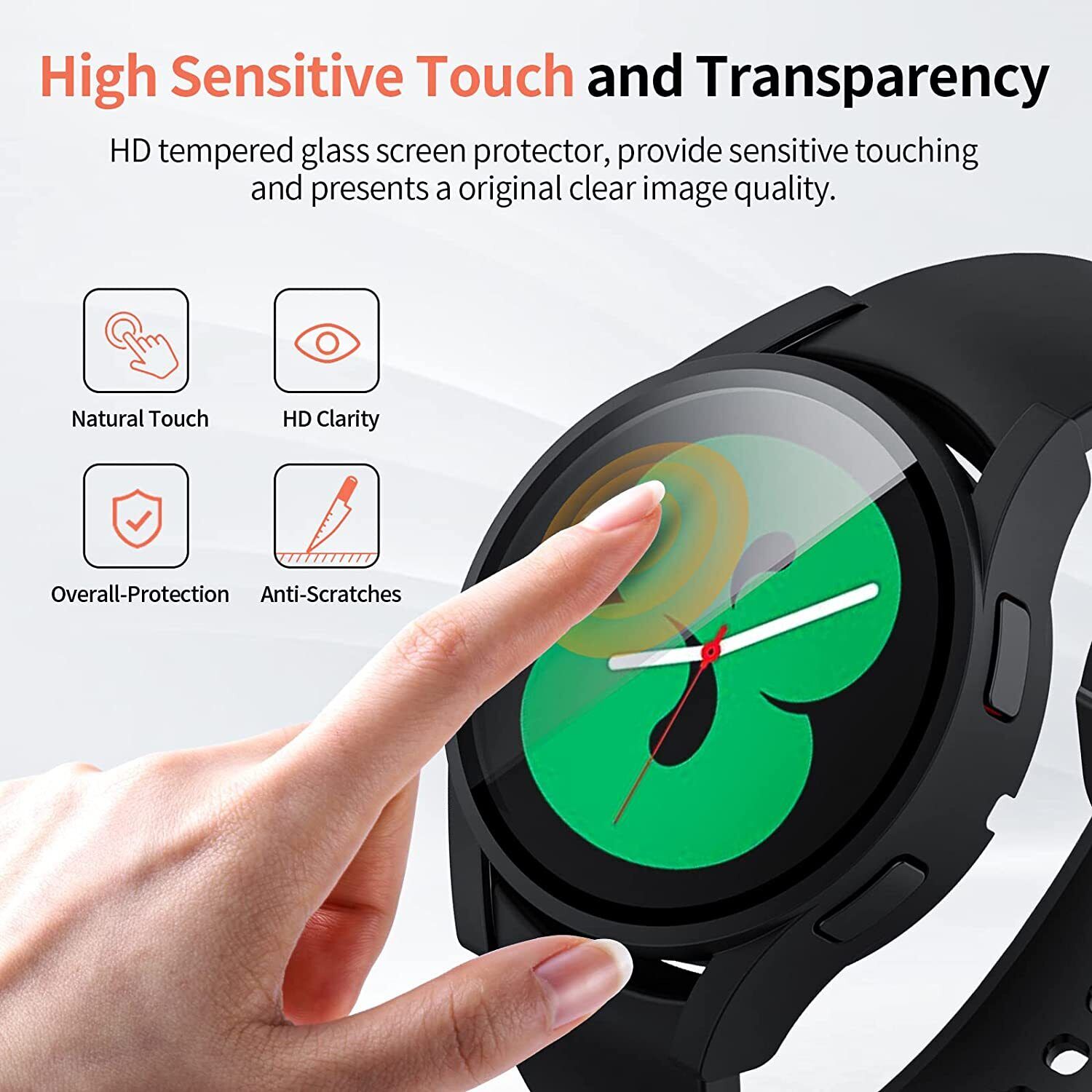 For Samsung Galaxy Watch 5 Pro 40mm 44mm 45mm Temepered Glass Case Cover Screen Protector