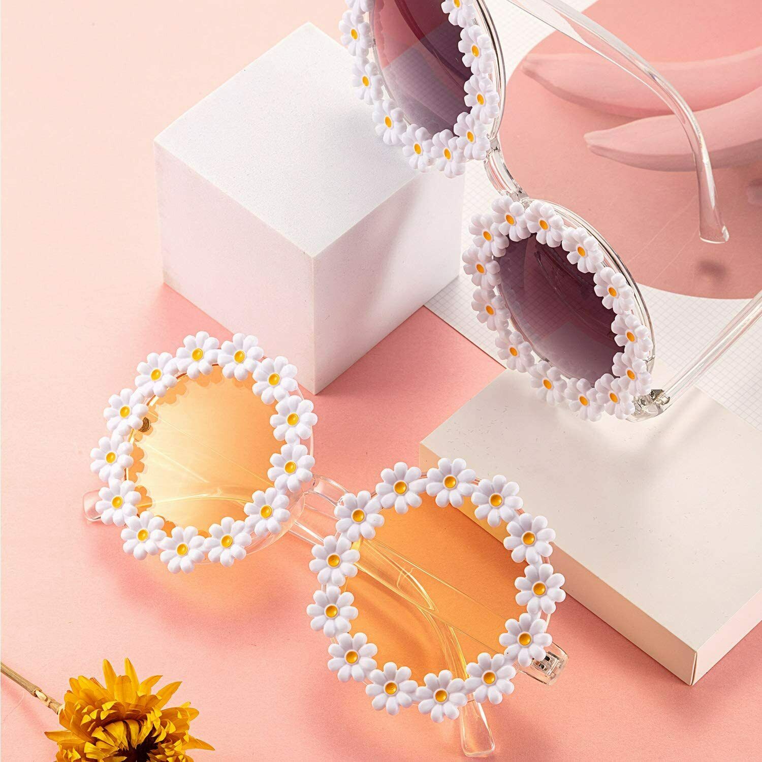 Fashion Women Vintage Cat Eye Sunglasses Retro Rapper Glasses Flower Goggles