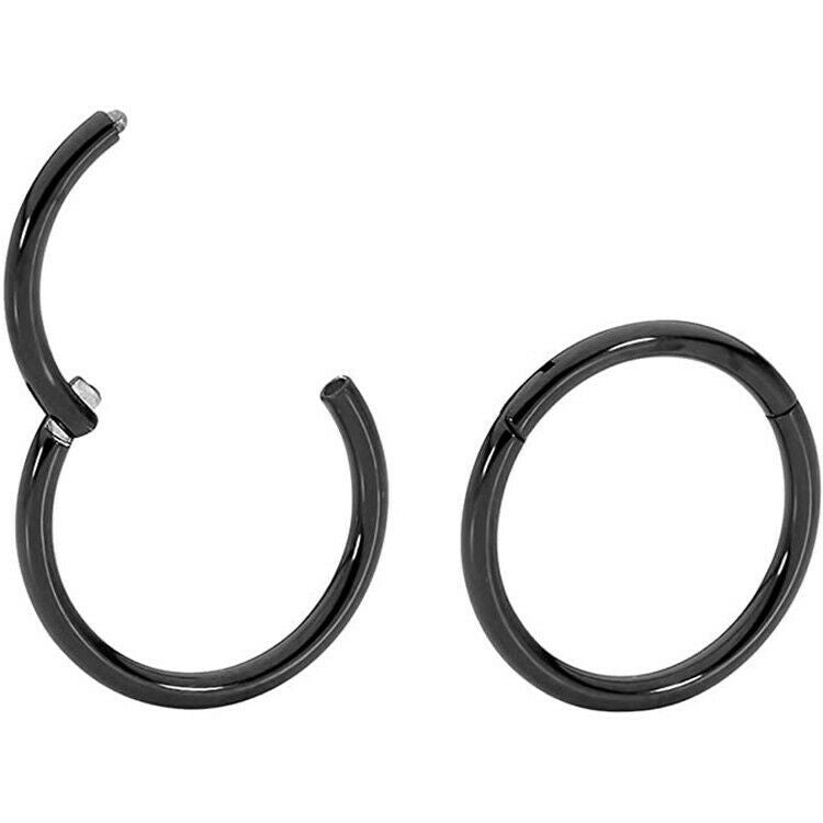 2PS Stainless Steel Segment Hinged Clicker Ear Nose Lip Body Ring Hoop Piercing