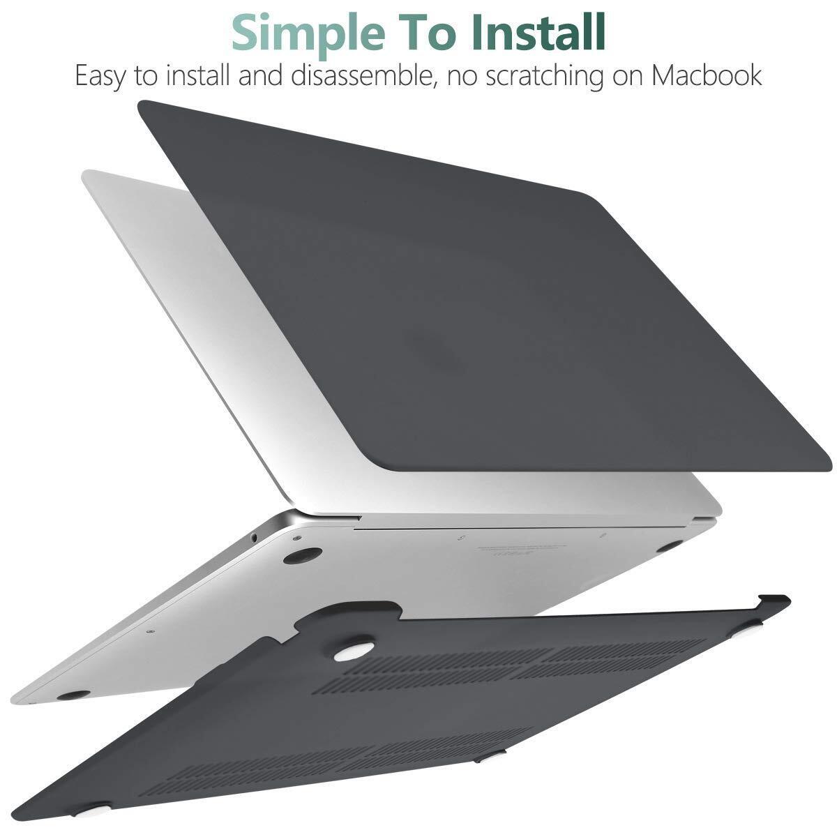 For Macbook Air M2 13.6'' A2681 Matte Crystal Black Case Cover Hard Shell 2022