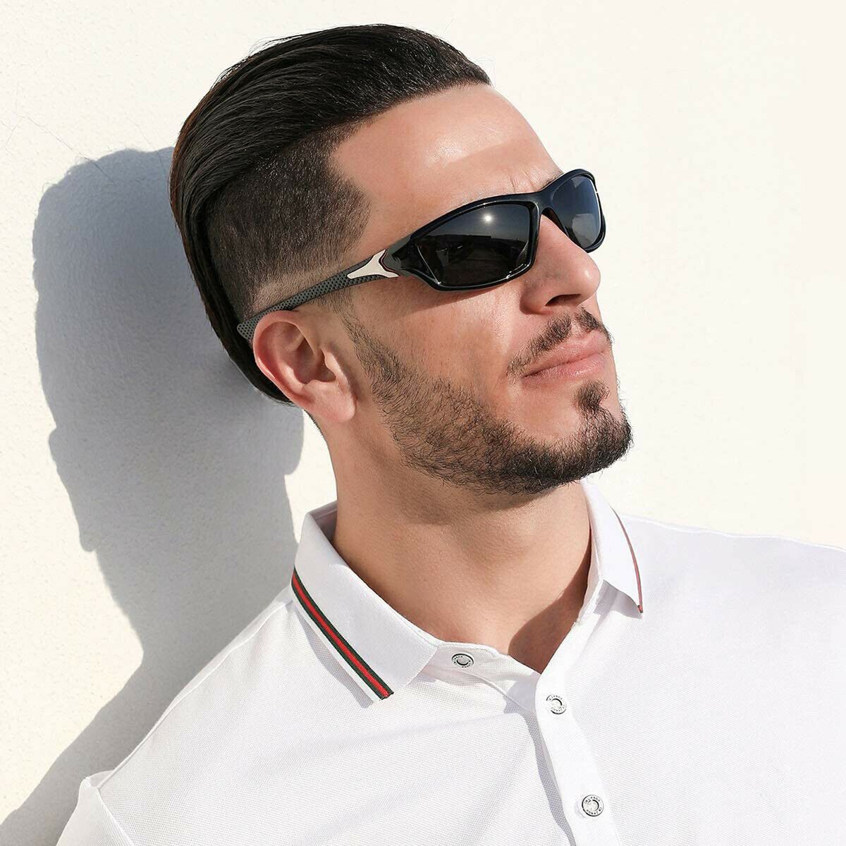 Men Sunglasses UV400 Polarized Glasses Fishing Sports Driving WrapAround Eyewear