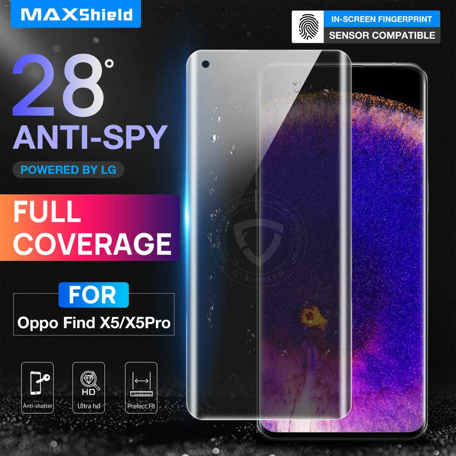 For OPPO Find X5 Pro Privacy Anti-Spy Full Cover Screen Protector Hydrogel Film