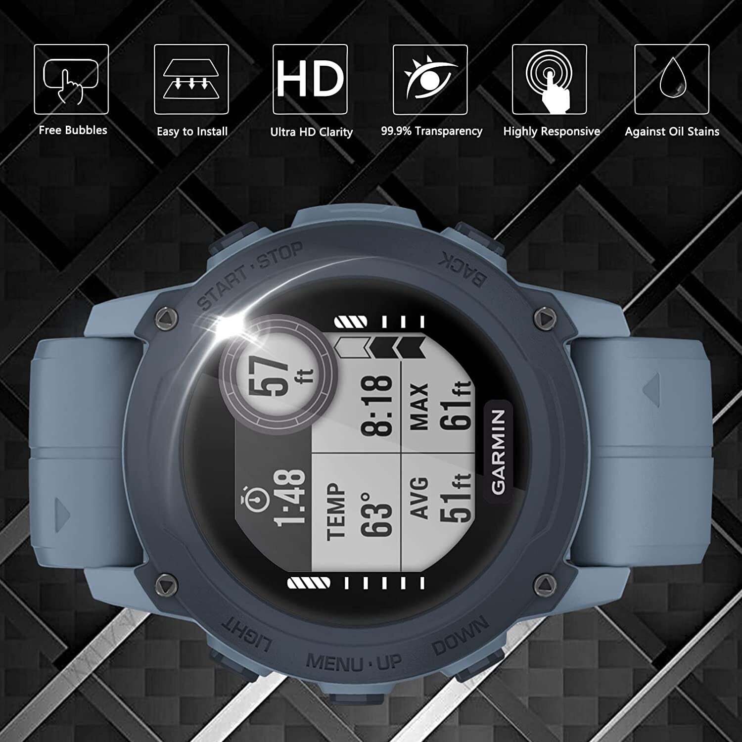 3x For Garmin Descent G1 3D Screen Protector Full Cover Hydrogel Film Cable