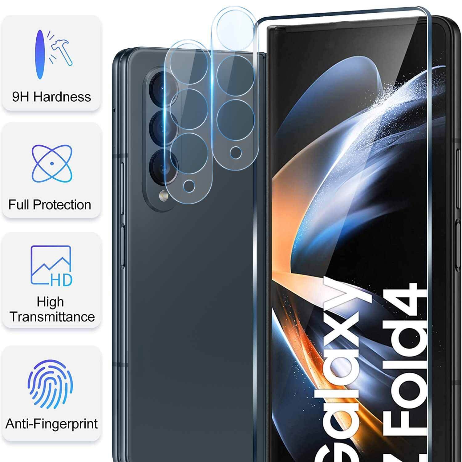 MAXSHIELD For Galaxy Z Fold 3 5G Tempered Glass Screen Lens Camera Protector