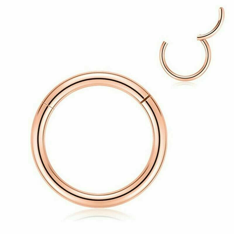 2PS Stainless Steel Segment Hinged Clicker Ear Nose Lip Body Ring Hoop Piercing