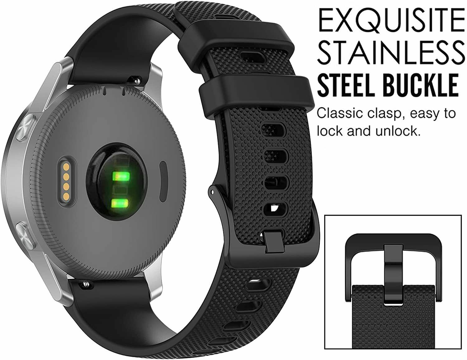 For Garmin Venu 2 Plus SQ Vivoactive 3 Forerunner 245 645 Replacement Band Strap