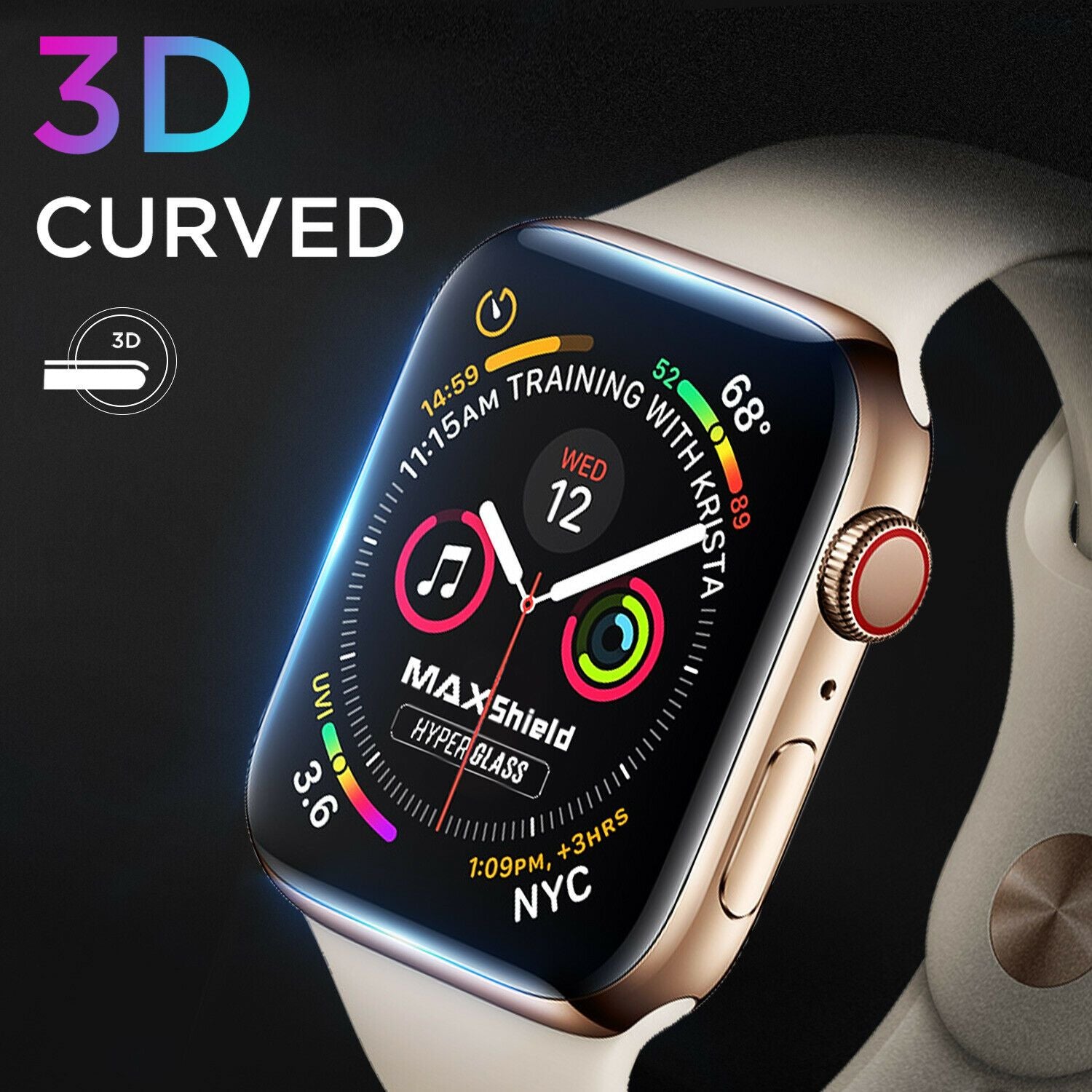 UV Tempered Screen Protector fr Apple Watch Series 4/5/6 SE 40/44mm iWatch