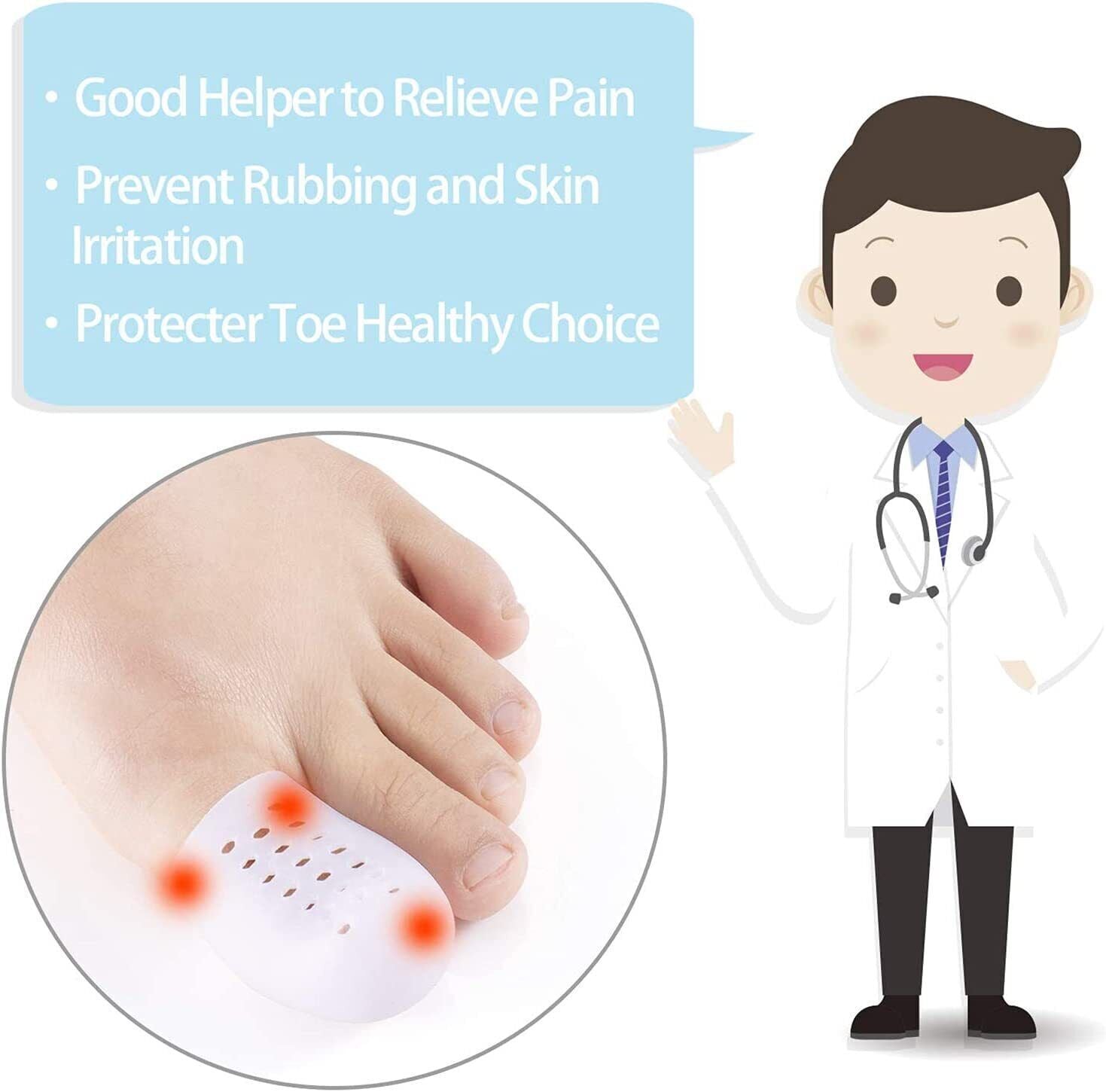 Toe Cap Silicone Sleeve Gel Cover Protector Tube Pain Relief Breathable