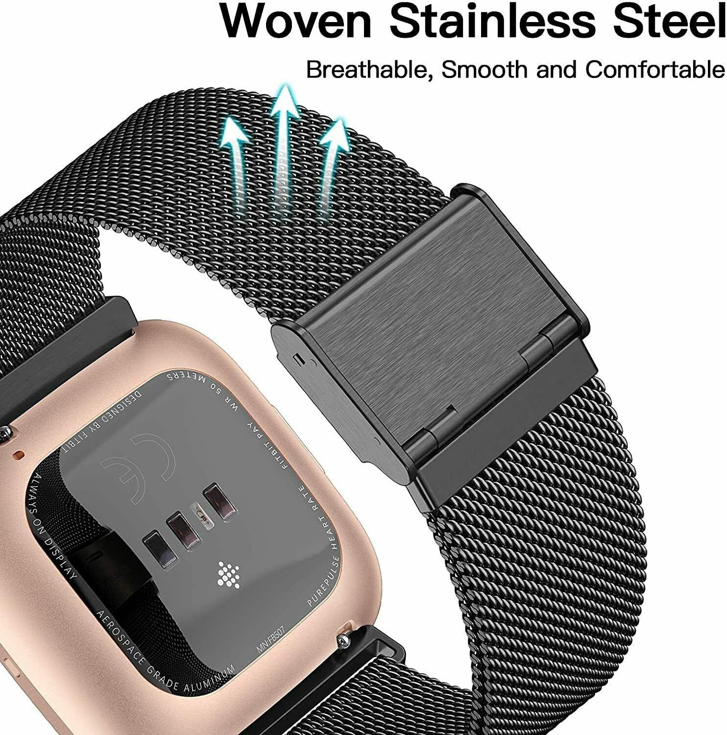 For Fitbit Versa 2 3 Lite Milanese Stainless Magnetic Smart Watch Band WristBand