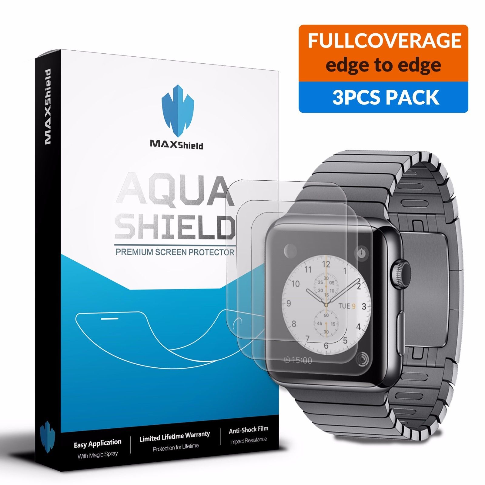 Genuine MaxShield HD Crystal Screen Protector for Apple Watch Series 5 44mm iWatch