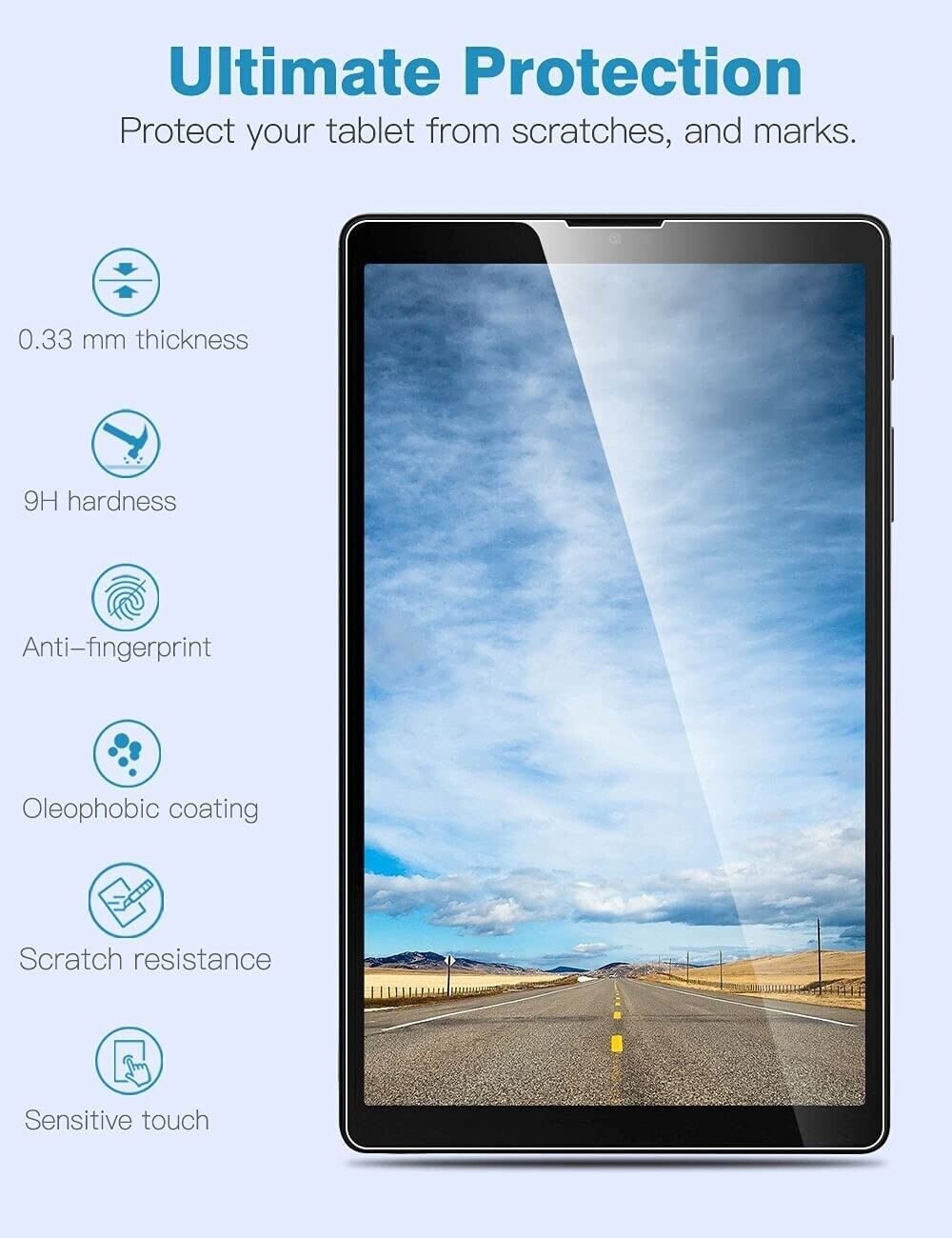 For Samsung Galaxy Tab A7 A7 Lite Tempered Glass Screen Protector Full Cover