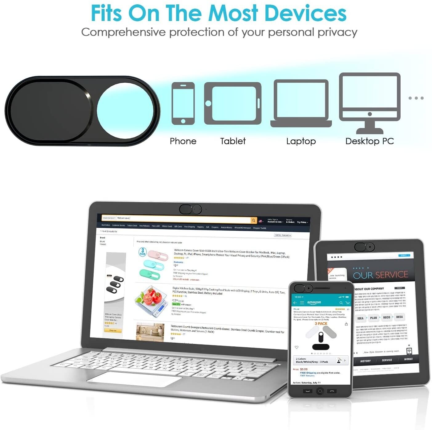 Metal Ultra-Thin Webcam Cover Laptop iPad Web Camera Cover Slide Protection