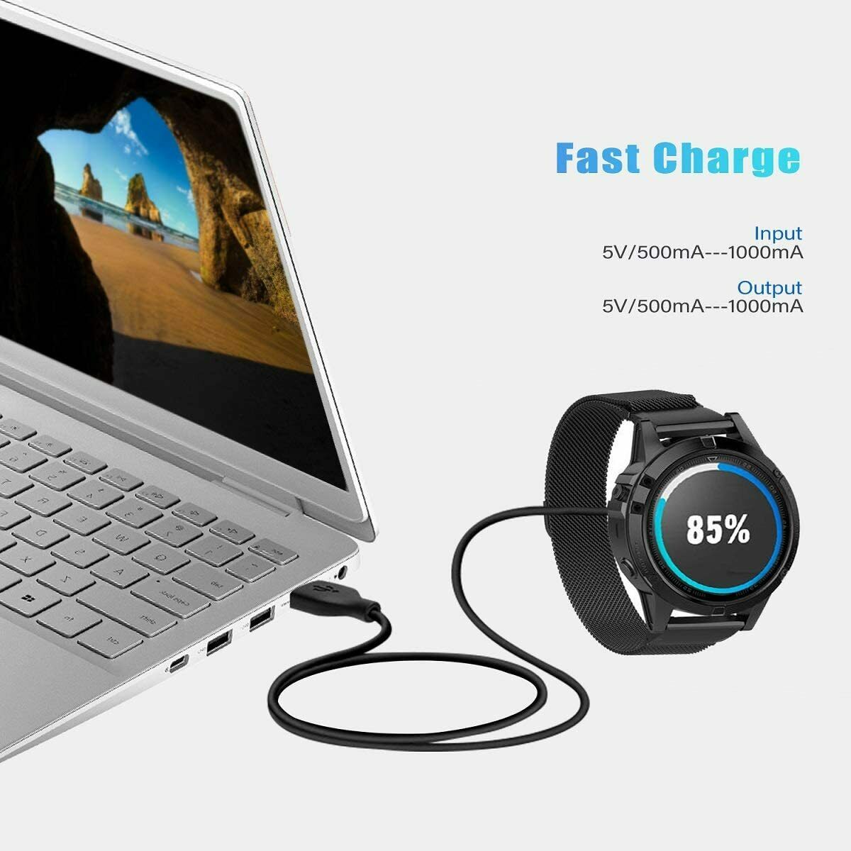 USB Charger Cable Fr Garmin Fenix 6 5X 6X Pro Vivoactive 4 4s Forerunner 945 935