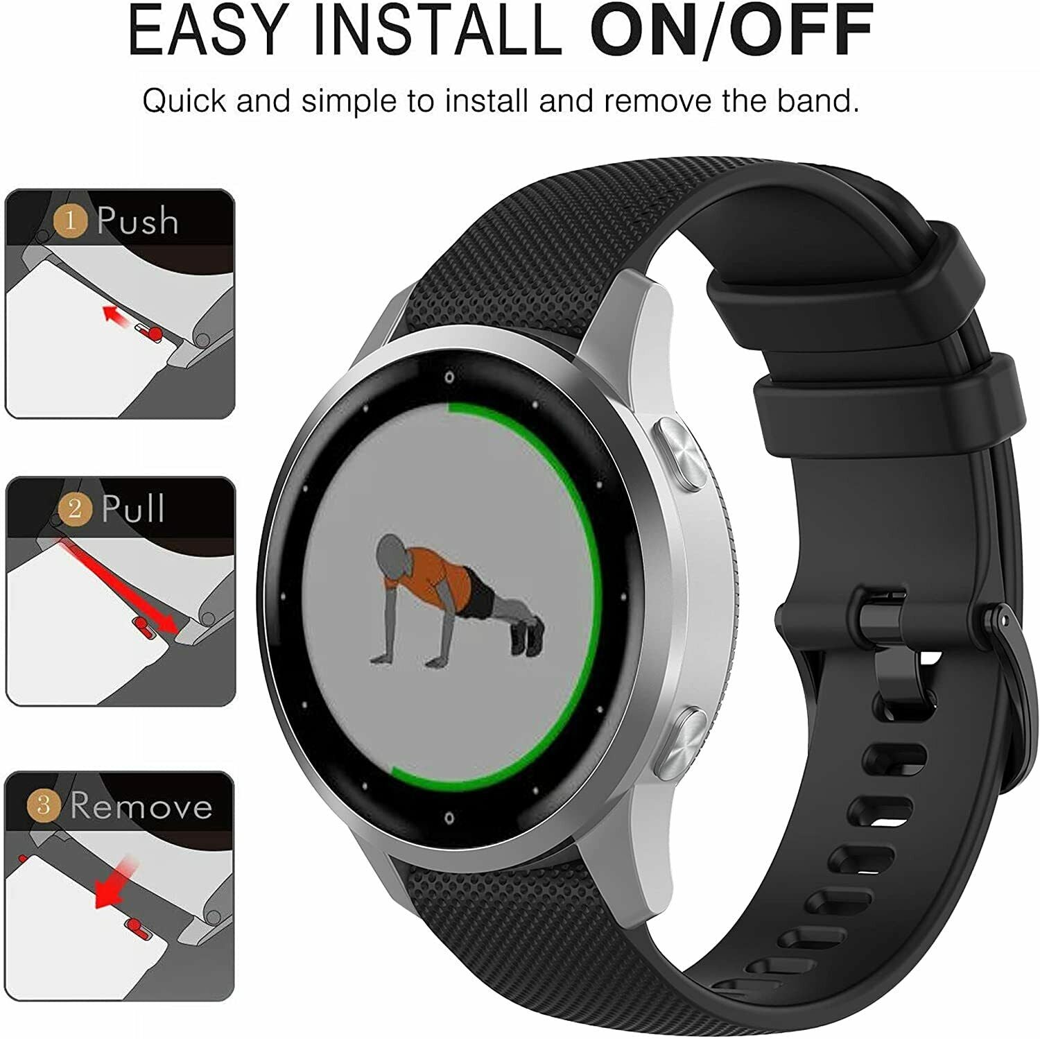 For Garmin Venu 2 Plus SQ Vivoactive 3 Forerunner 245 645 Replacement Band Strap