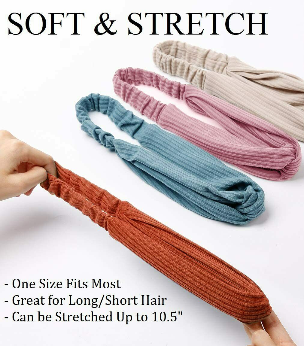 Women Girls Knotted Headband Twist Knot Head Wrap Elastic Flower Hair Band AU